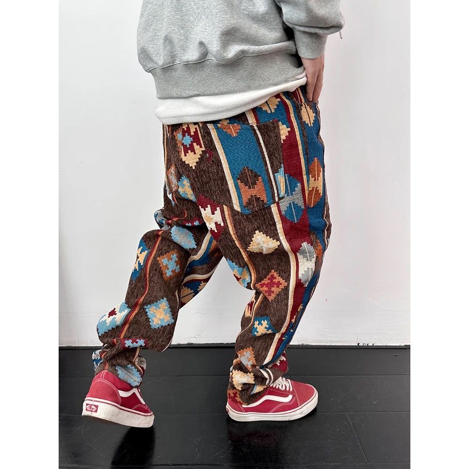 Japanese Brand × Vintage Geometric Pattern Casual Pants Clothing Style Jacquard Cargo Size US 32 / EU 48 - 3 Thumbnail
