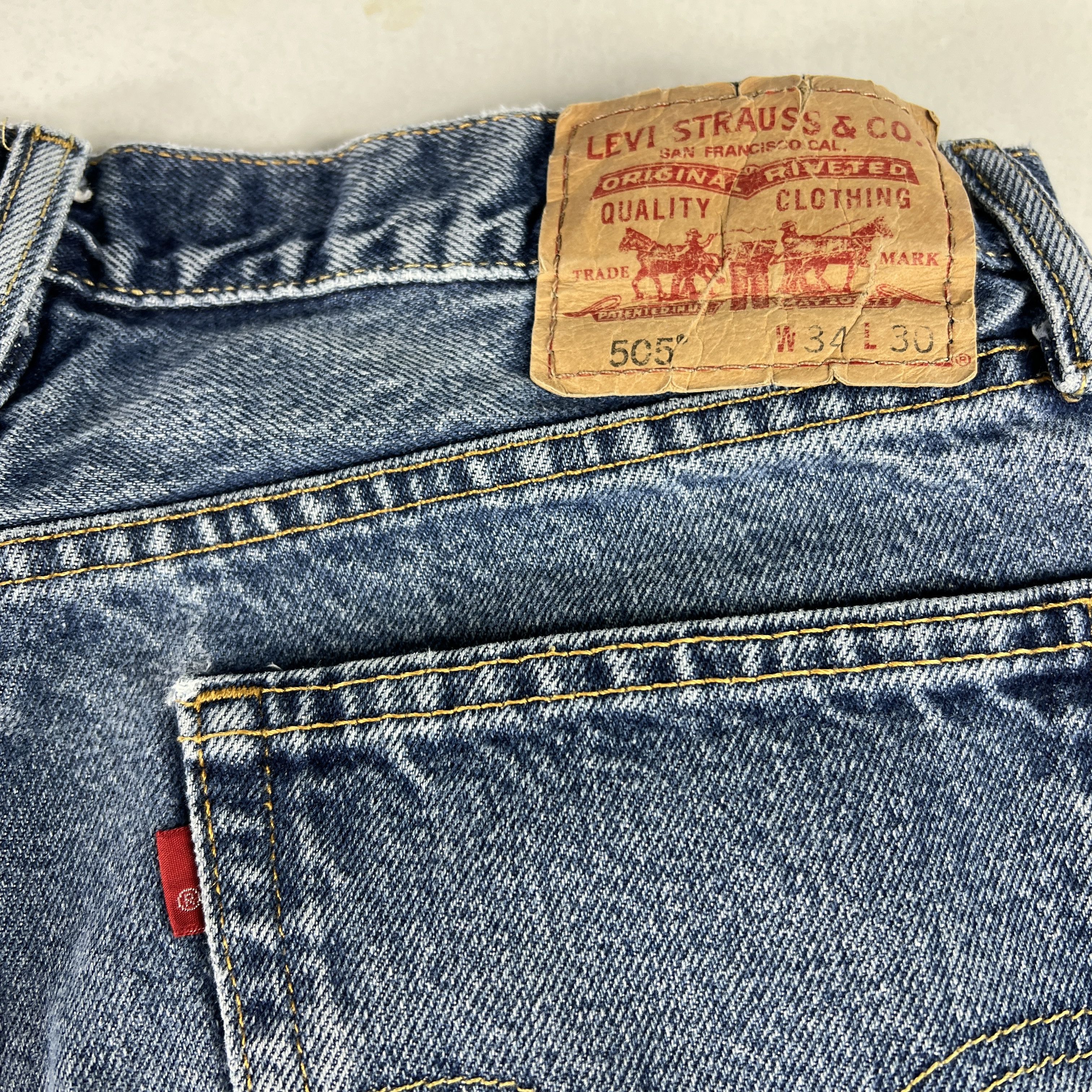 Levi's Levi's Jean Shorts 505 Faded Cut Off Cotton Denim Jorts Size US 34 / EU 50 - 10 Thumbnail