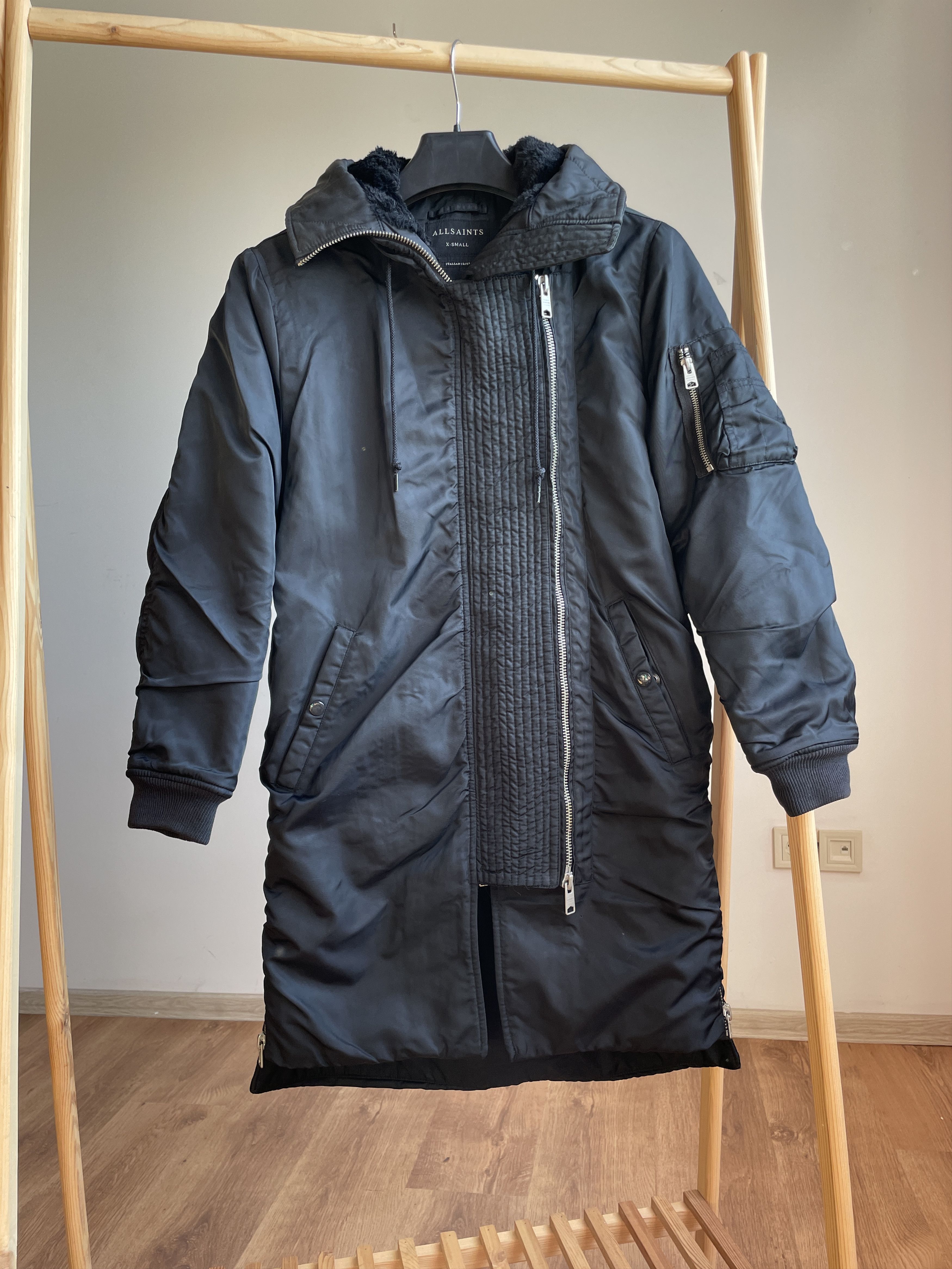 Allsaints Womens Oren Oversized Parka Size XS