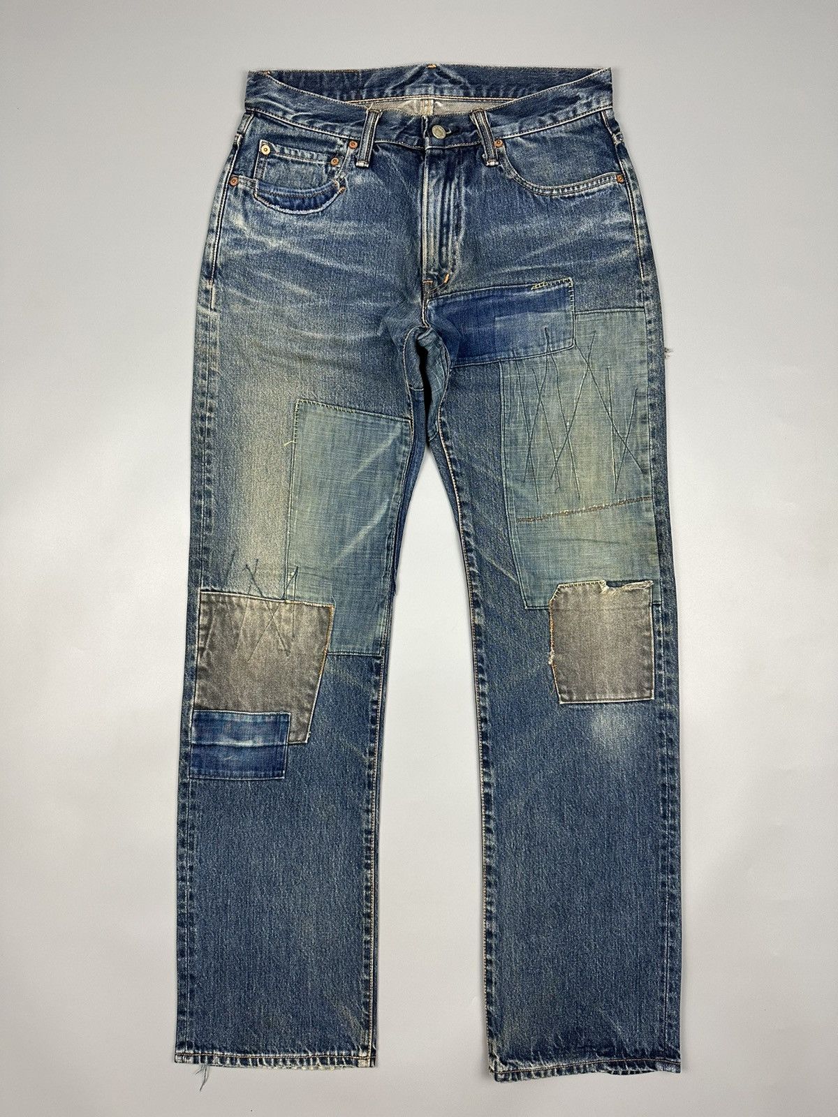 Blue Blue Japan Vintage Blue Blue Japan Boro Shashiko Denim Size US 32 / EU 48 - 1 Thumbnail