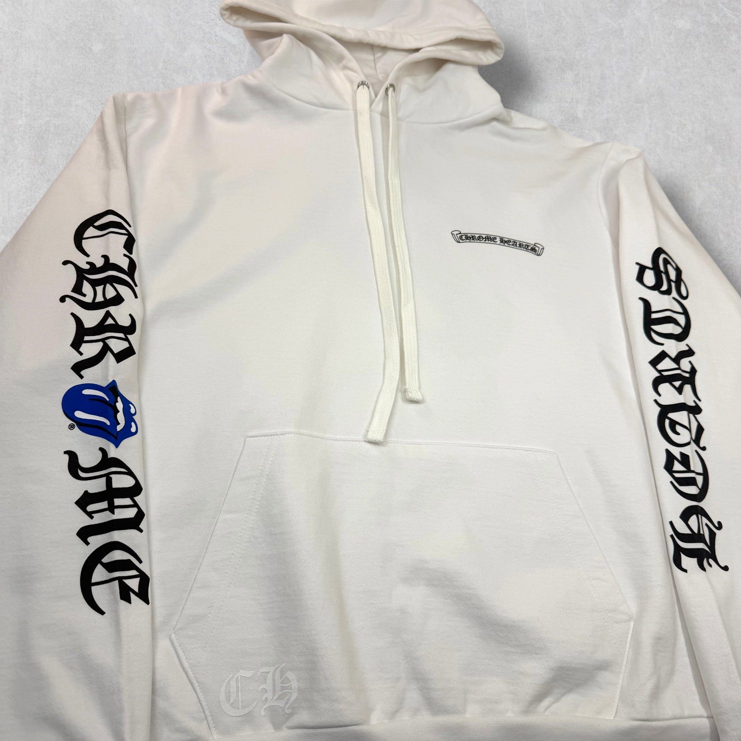 Chrome Hearts Chrome Hearts Rolling Stones Blue Lips White Hoodie M Size US M / EU 48-50 / 2 - 4 Thumbnail