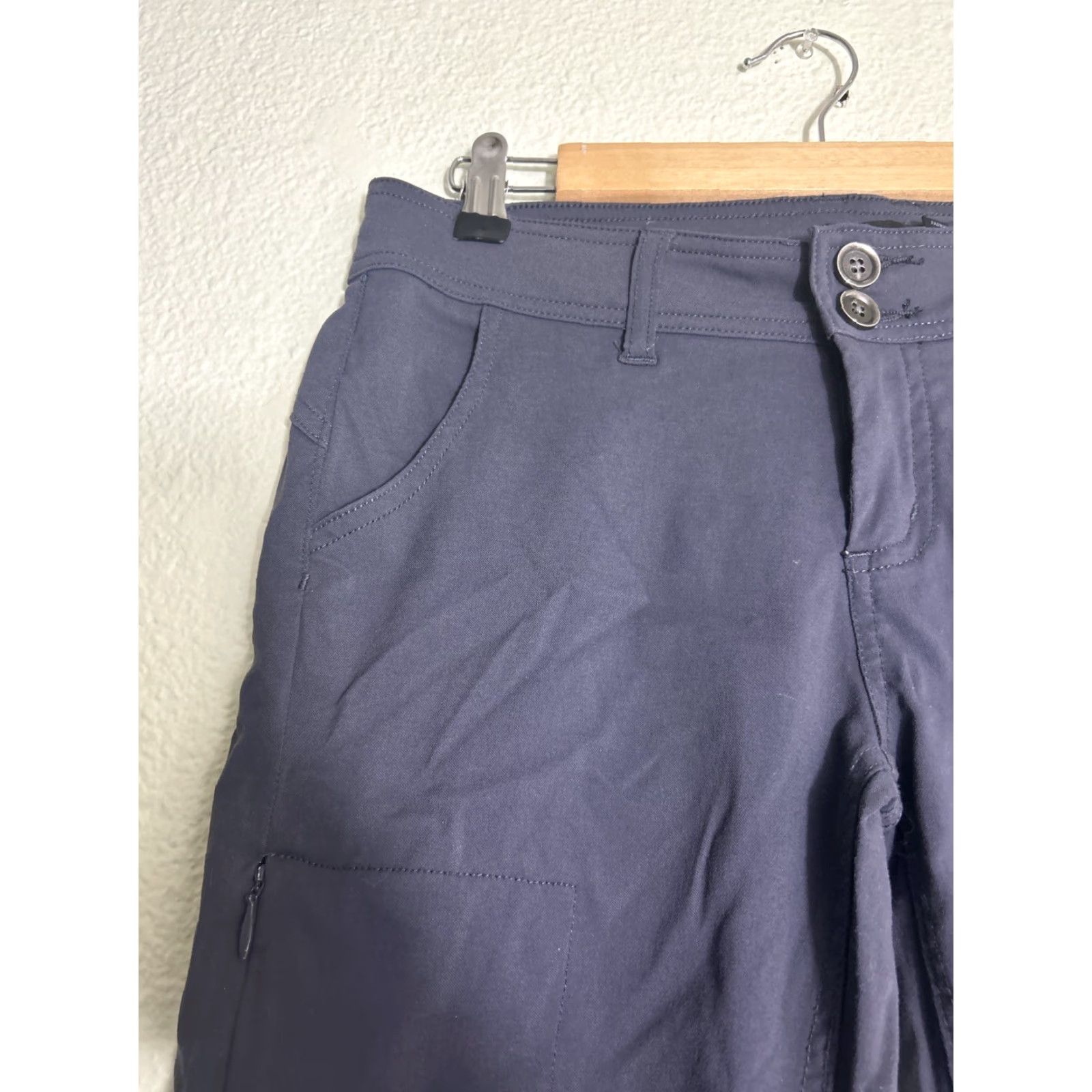 Prana Prana Halle Pants Women 2 Gray Straight Cargo Moisture Wicking Quick Dry Drawstring Flat Front Nylon Size 30" / US 8 / IT 44 - 6 Thumbnail