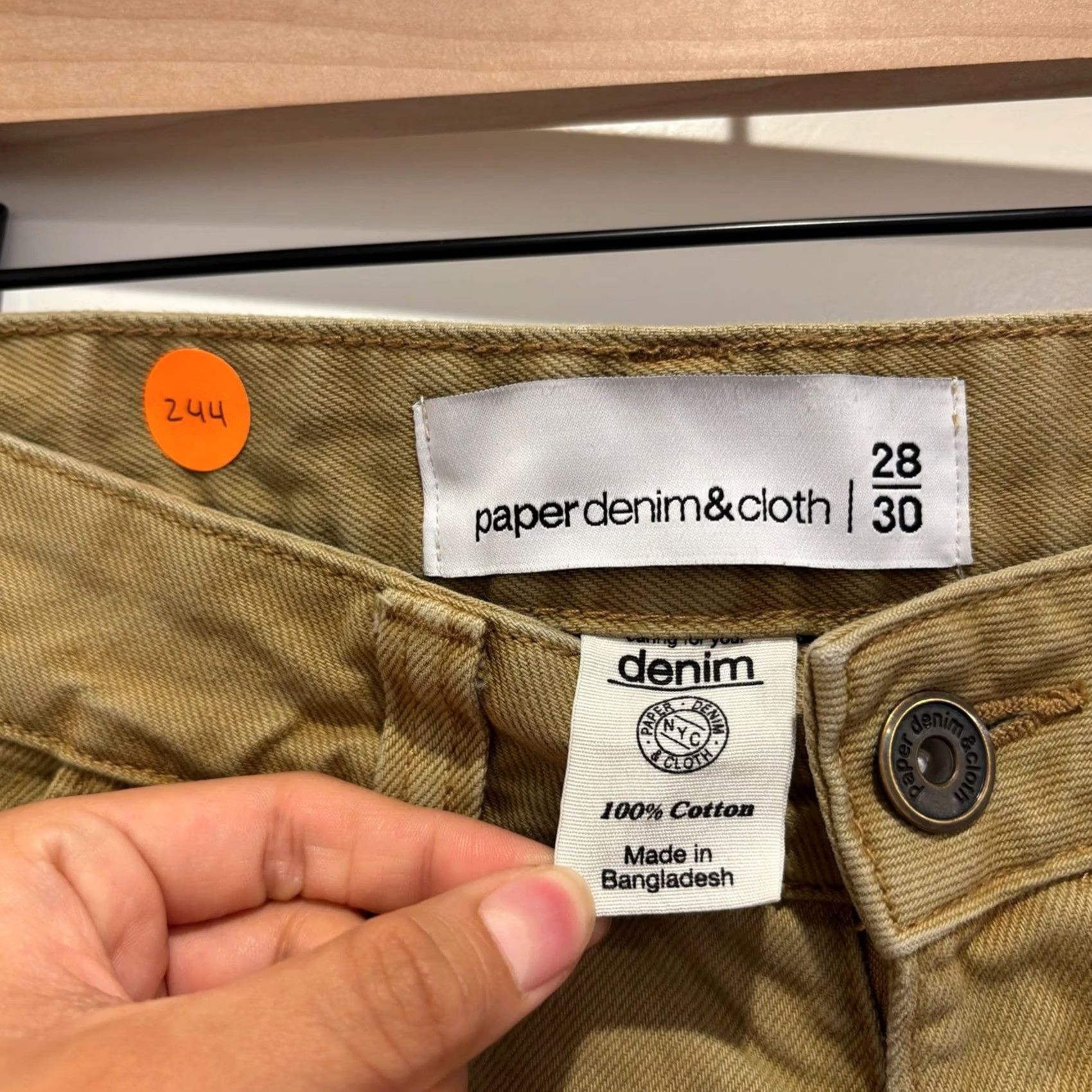 Vintage Paper Denim & Cloth Mens Carpenter Pants Tan Khaki Cotton Utility Workwear 28x30 Size US 28 / EU 44 - 2 Thumbnail
