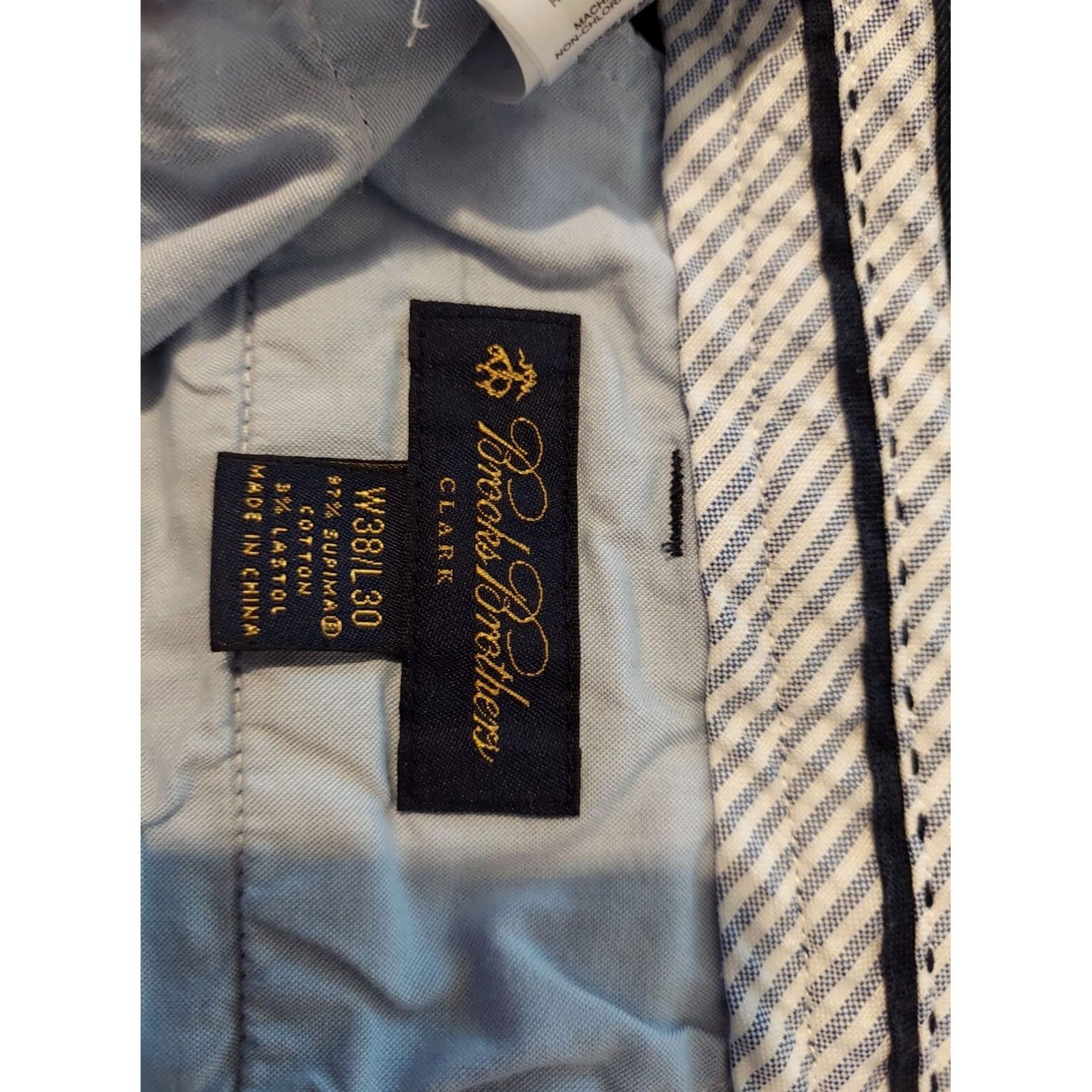 Brooks Brothers Brooks Brothers Mens Pants Chino 38x30 Cotton Blue Regular 38 Chino Trouser Slack Dress Pants Size US 38 / EU 54 - 4 Thumbnail