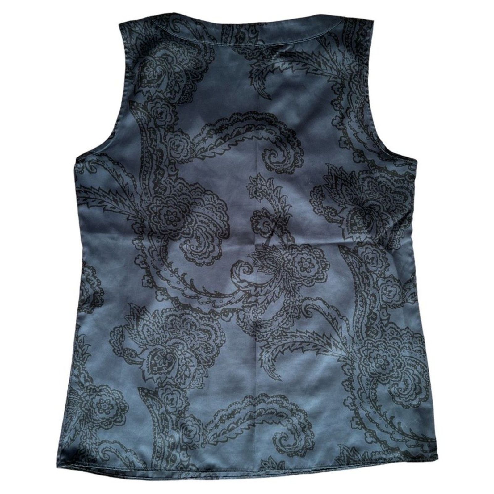 Banana Republic Banana Republic Navy Printed Boat Neck Sleeveless Top, M Size M / US 6-8 / IT 42-44 - 4 Thumbnail