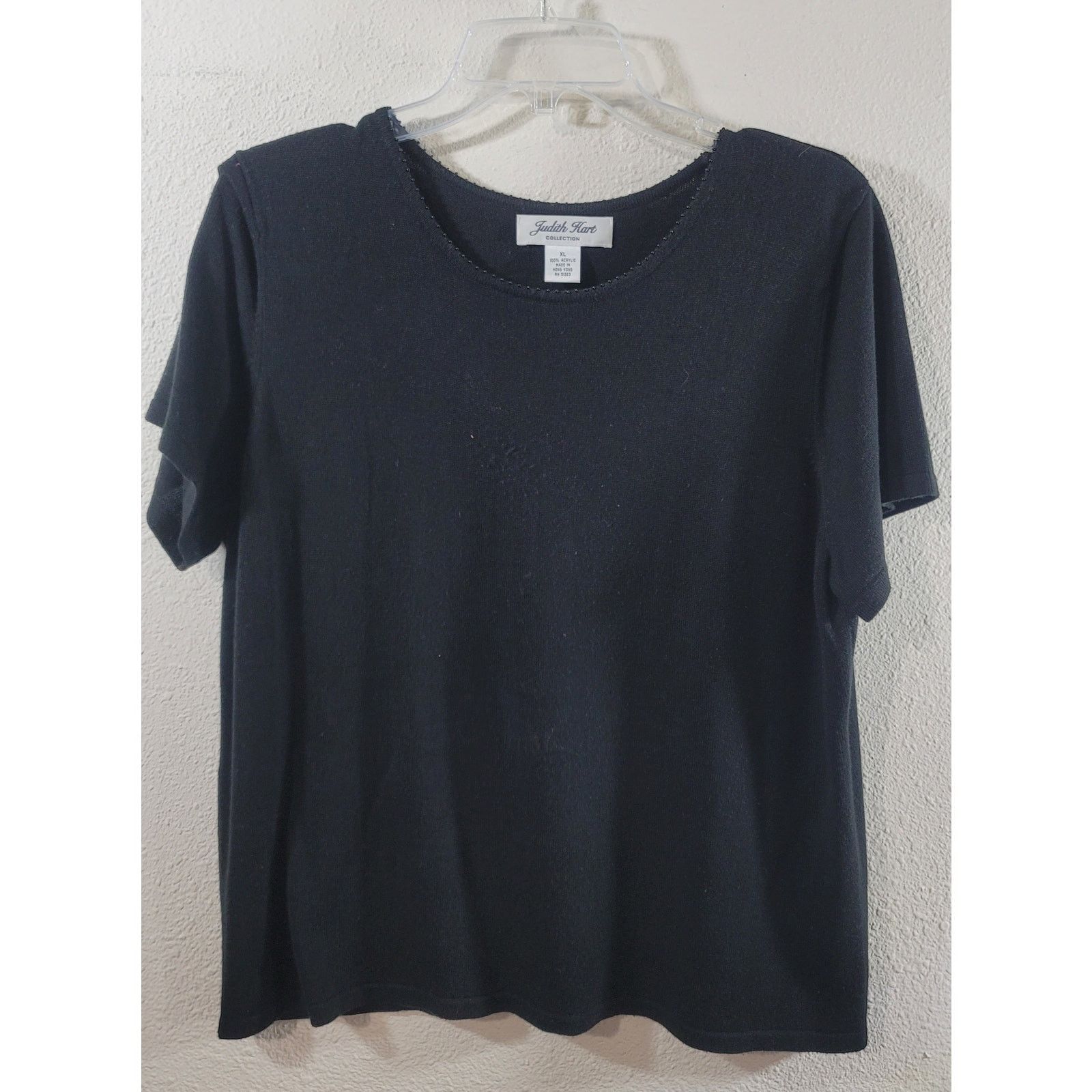 Other Judith Hart Black Small Beaded Round Neck Top XL Lightweight Size XL / US 12-14 / IT 48-50 - 7 Thumbnail