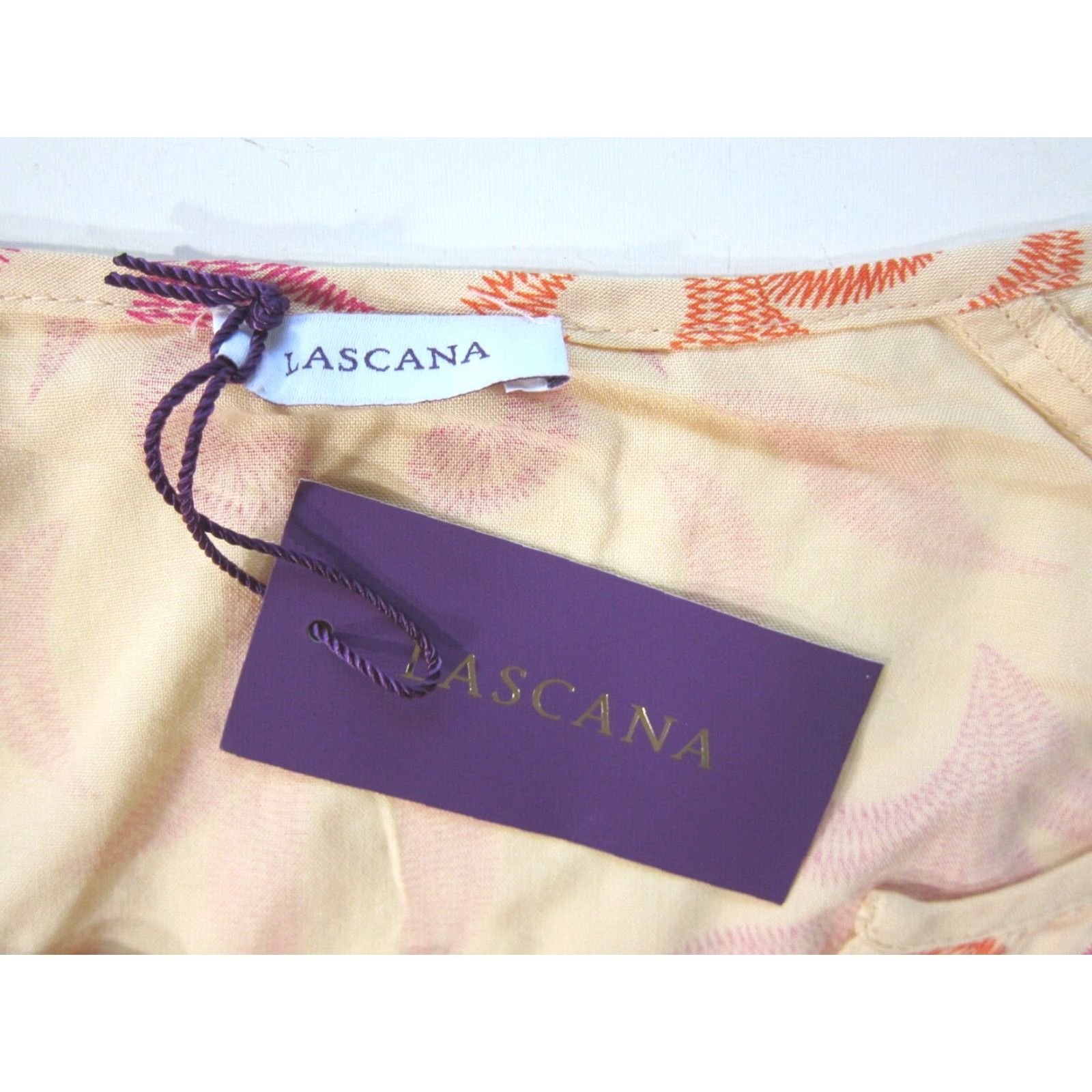 Vintage NWT Lascana 100% Rayon Peach Pink Orange Long Sleeve Peasant Blouse Women 12 Size XL / US 12-14 / IT 48-50 - 4 Thumbnail