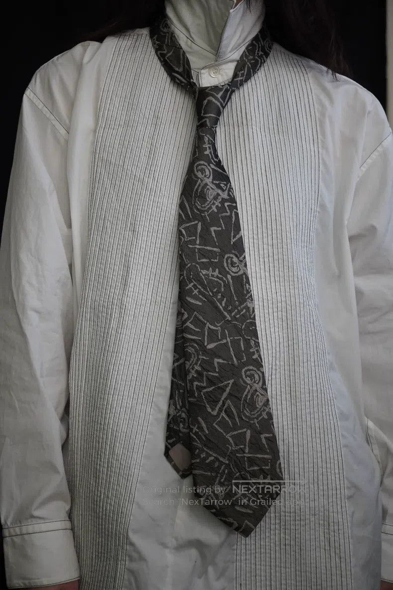 Issey Miyake Issey Miyake Silk Geometric Pattern Tie Size ONE SIZE - 4 Thumbnail