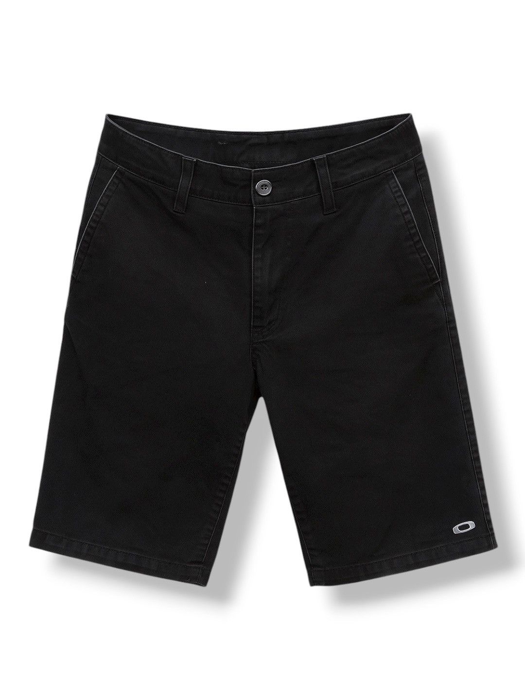 Oakley Oakley Black Solid Shorts Mini Logo Button Closure Men’s 33 Size US 33 - 1 Thumbnail