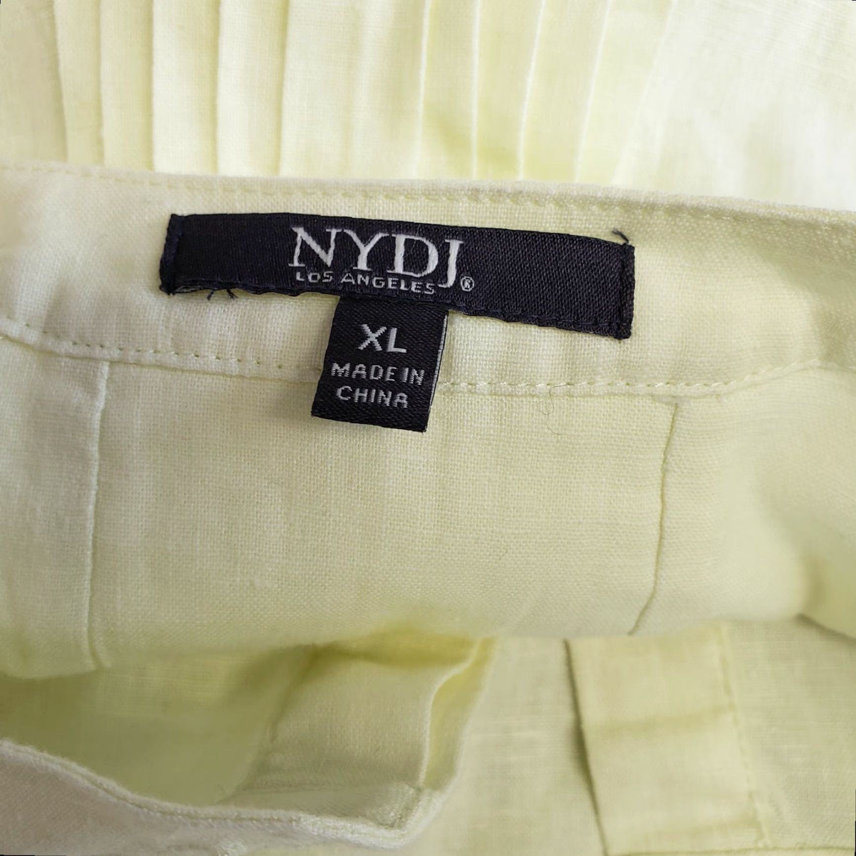 NYDJ NYDJ Womens Popover Top XL Solid Yellow Linen Blend 3/4 Sleeve Shirt Womens XL Yellow Linen Blend Popover Top Size XL / US 12-14 / IT 48-50 - 4 Thumbnail