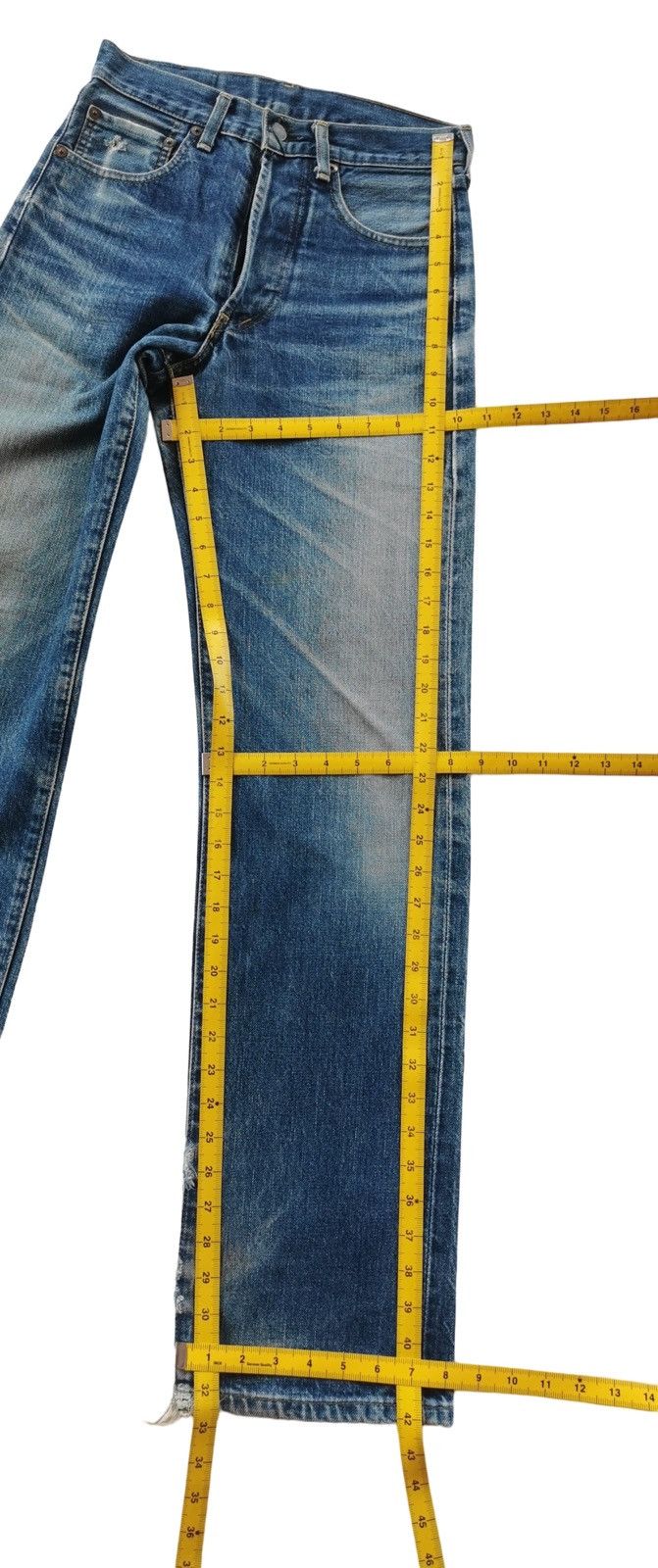 Le Grande Bleu (L.G.B.) Levis 503 Big E Vintage Selvedge Denim Jeans Size US 27 - 9 Thumbnail