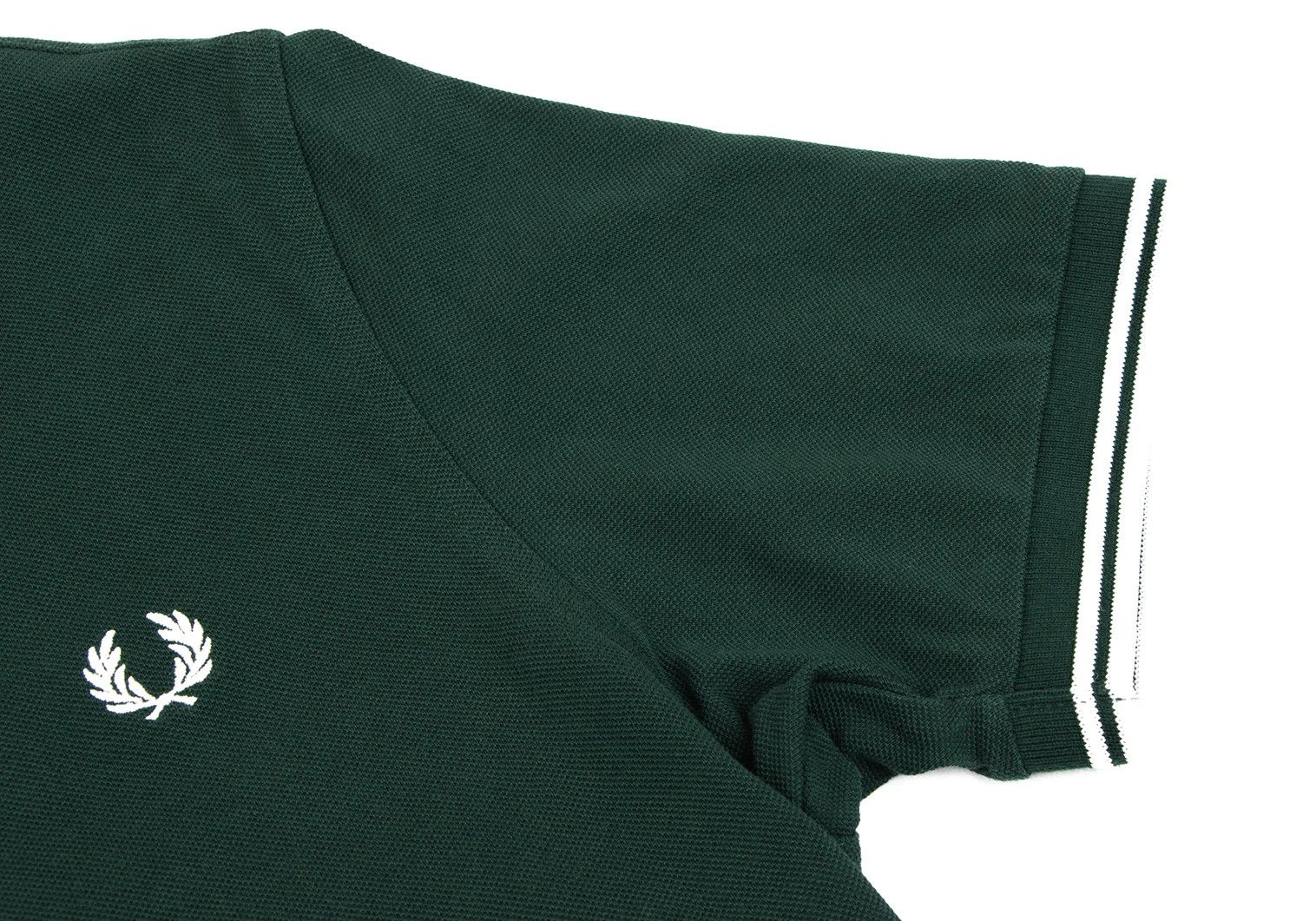 Fred Perry Embroidered Cotton Polo Shirt in Green, Size L Size US L / EU 52-54 / 3 - 7 Thumbnail