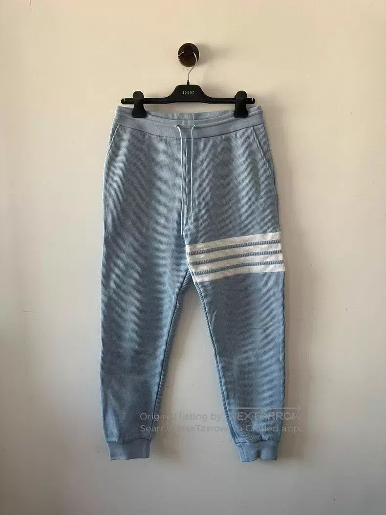 Thom Browne Thom Browne size 2 Sky Blue Waffle Sweatpants Size US 30 / EU 46 - 1 Thumbnail