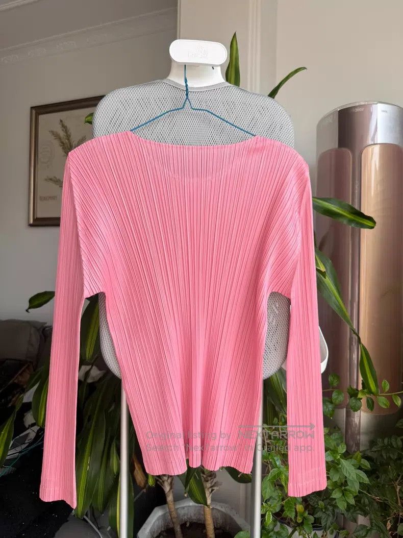 Issey Miyake Issey Miyake Pink Round Neck Long Sleeve Top Size XL / US 12-14 / IT 48-50 - 6 Thumbnail