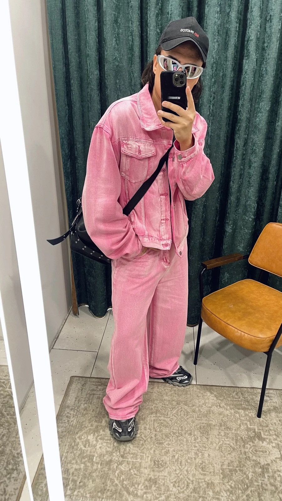 Japanese Brand × Vintage Casual Korean Pink Set Suit Solid Jeans + Jacket Coat Size 40R - 18 Thumbnail