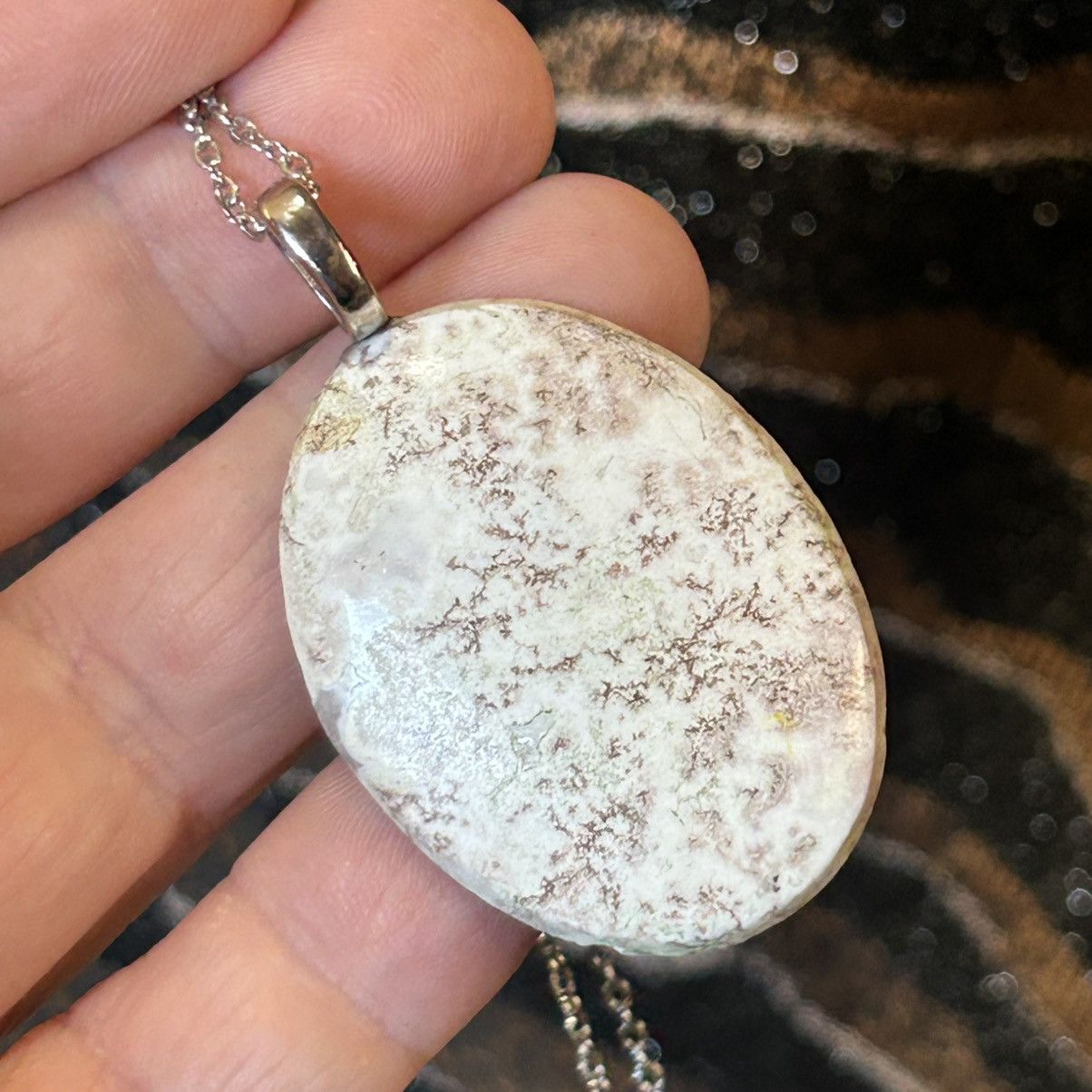 Handmade Handcrafted genuine dendritic jasper pendant necklace Size ONE SIZE - 2 Thumbnail