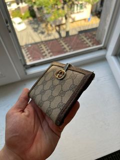 Leather Wallet Embossed Micro Gucci Monogram Brown