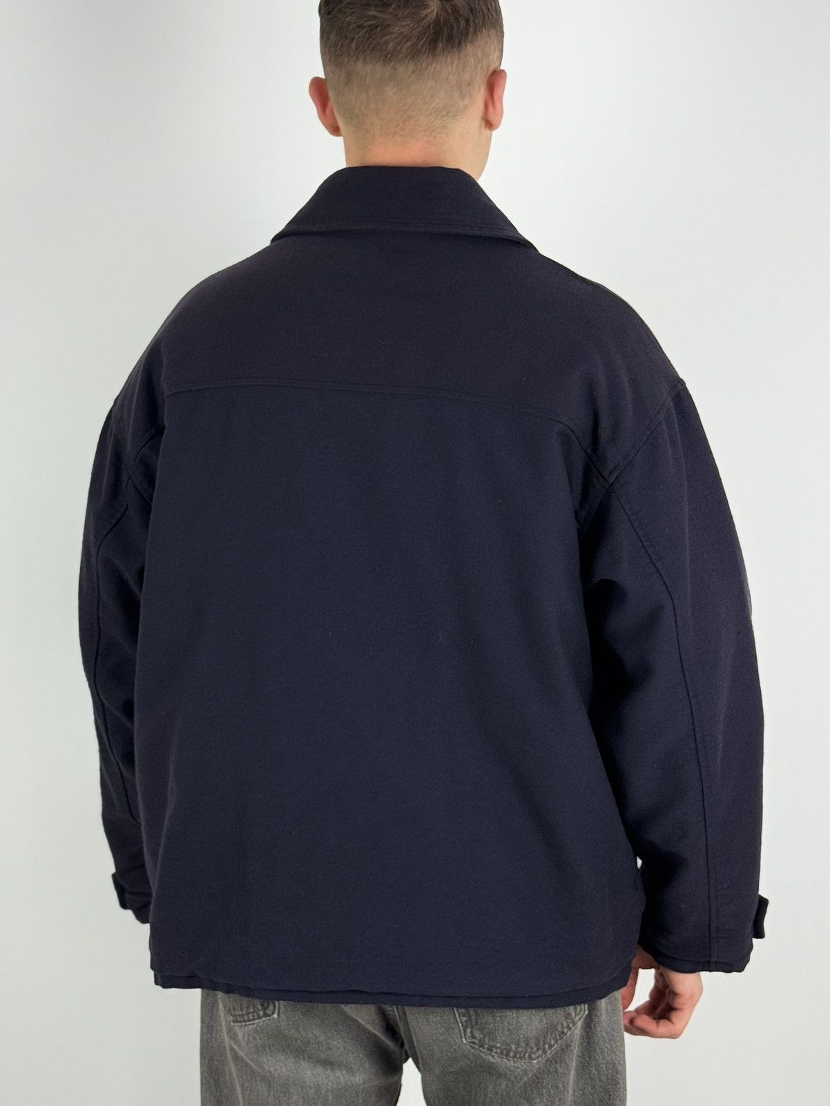 Yves Saint Laurent 1990’s Vintage Saint Lauren Jeans YSL Navy Work Jacket Size US M / EU 48-50 / 2 - 3 Thumbnail