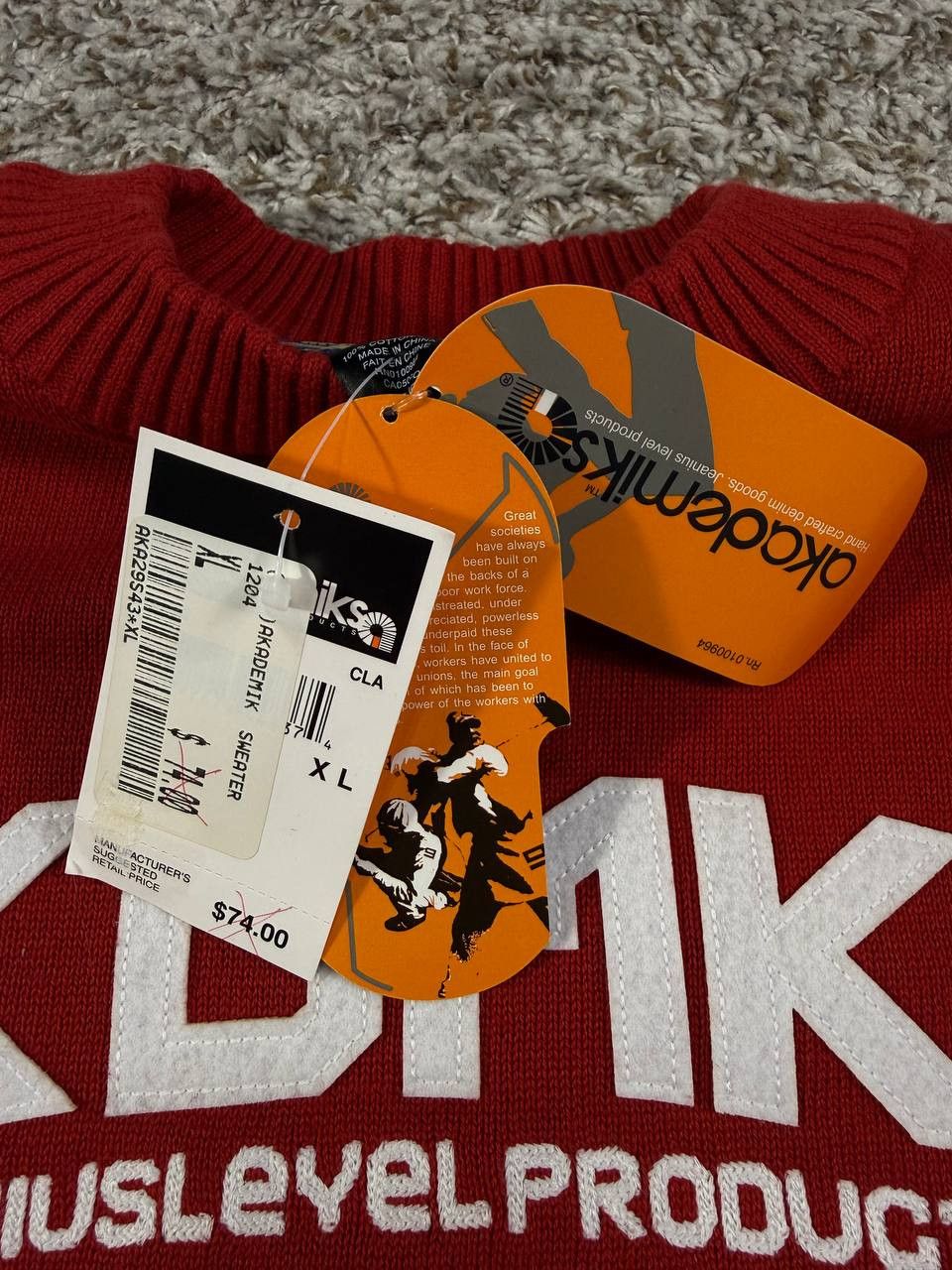 Akademiks Vintage Akademiks Y2K Red Crewneck Sweatshirt Logo Varsity Size US XL / EU 56 / 4 - 9 Thumbnail