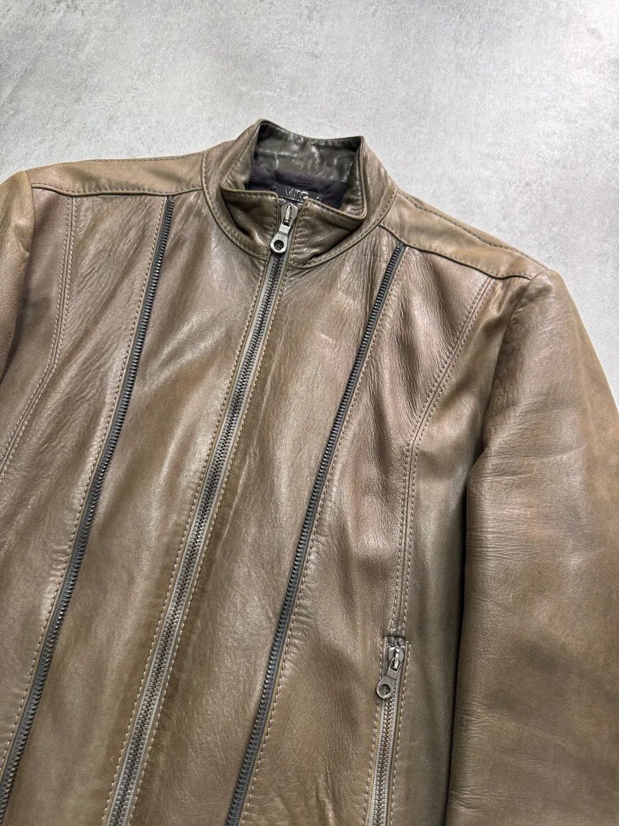 Versace AW2009 Versace Triple Zips Brown Leather Jacket Size US M / EU 48-50 / 2 - 3 Thumbnail