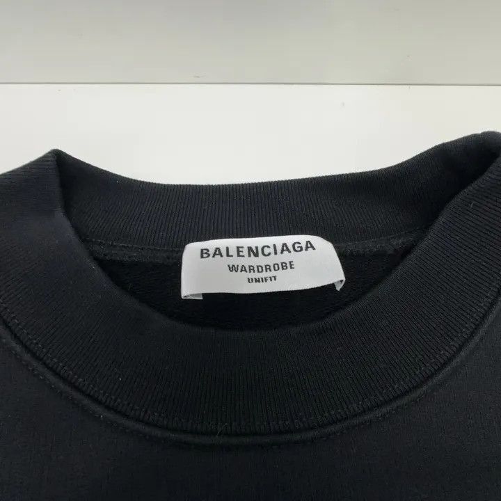 Other Balenciaga Black Logo Embroidered Sweatshirt 0079-2507 Size S / US 4 / IT 40 - 3 Thumbnail