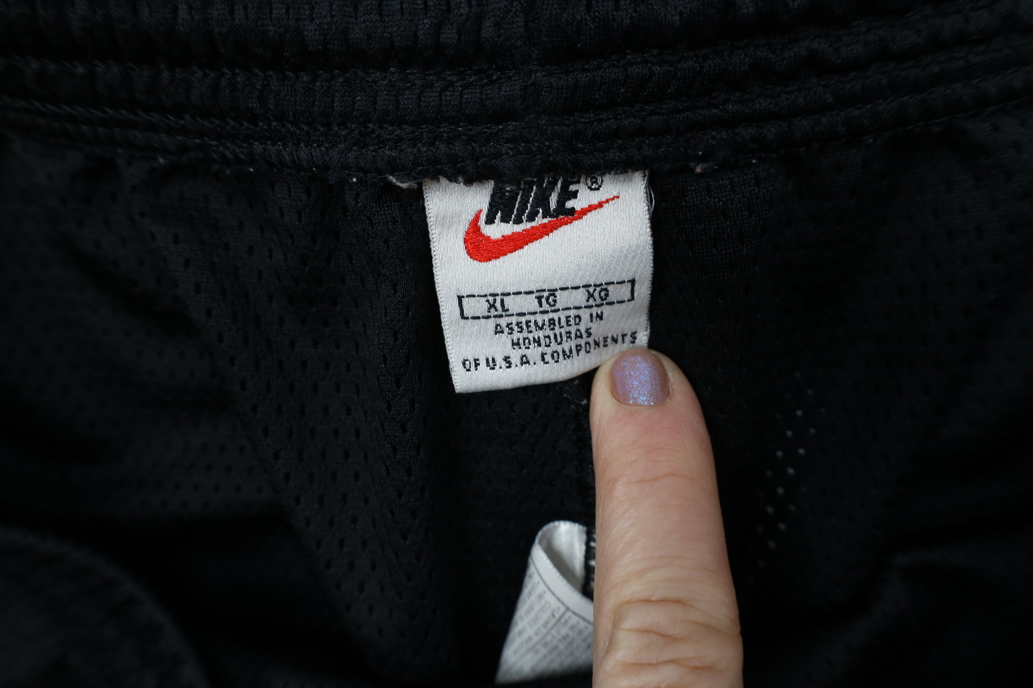 Nike Vintage 90s Nike Mini Swoosh Above Knee Shorts Black Mesh Size US 36 / EU 52 - 6 Thumbnail