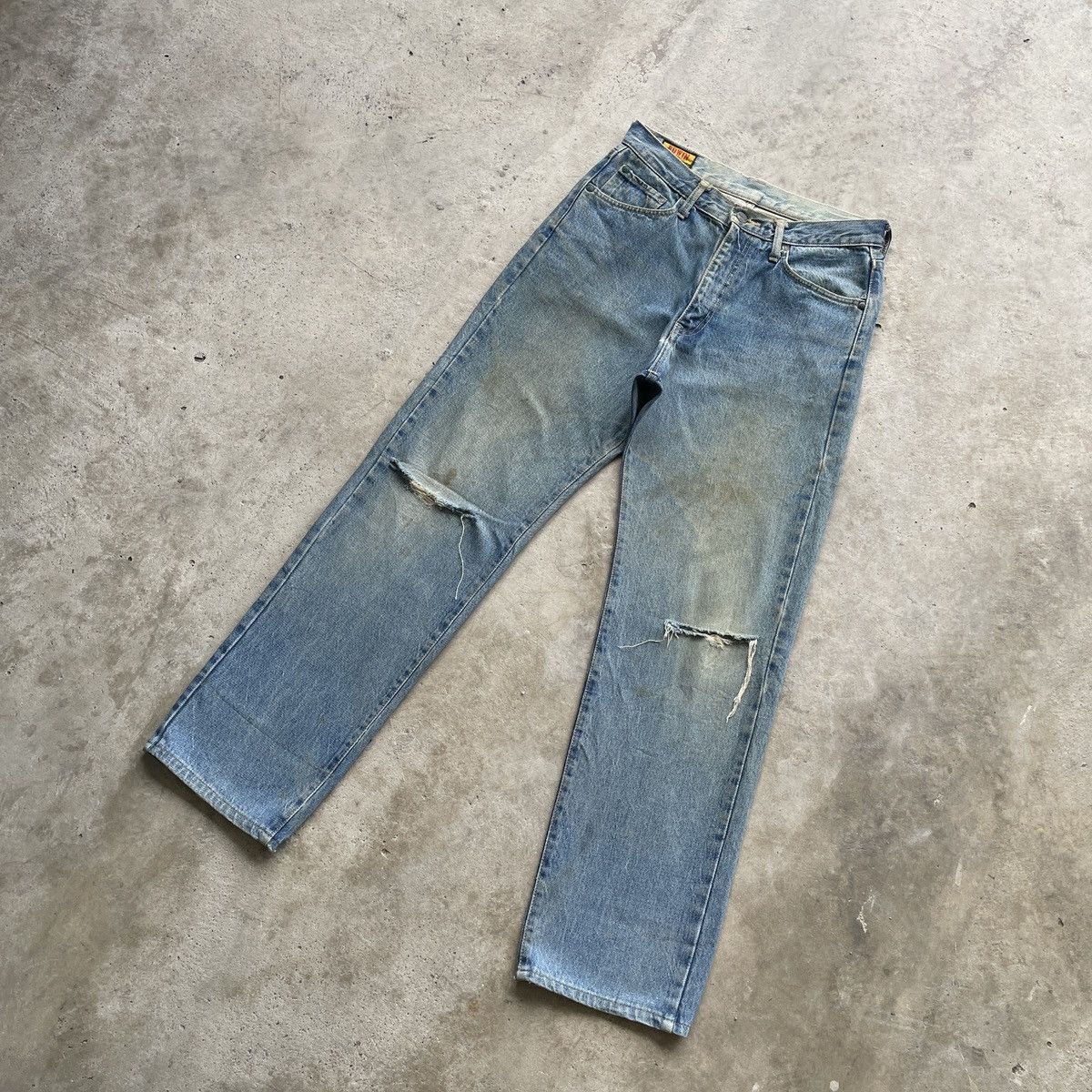 Edwin 90s Vintage Edwin Rusty Distressed Jeans Faded Pants W30 Size US 30 / EU 46 - 2 Thumbnail