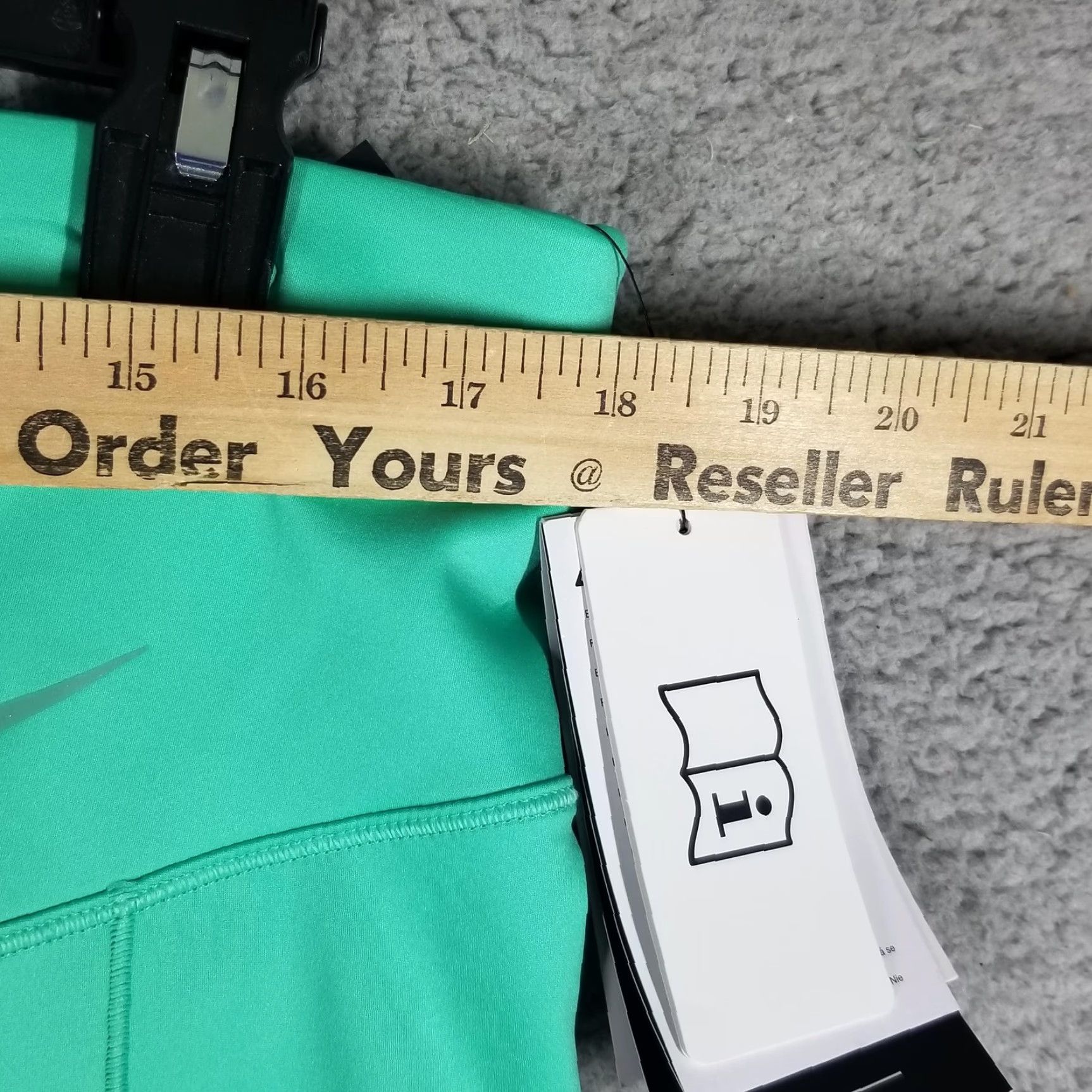 Nike NIKK Dri-FIT High Waisted Running Leggings Womens Plus 1X Green Ankle Pockets Athleisure Size 40" / US 18 - 5 Thumbnail