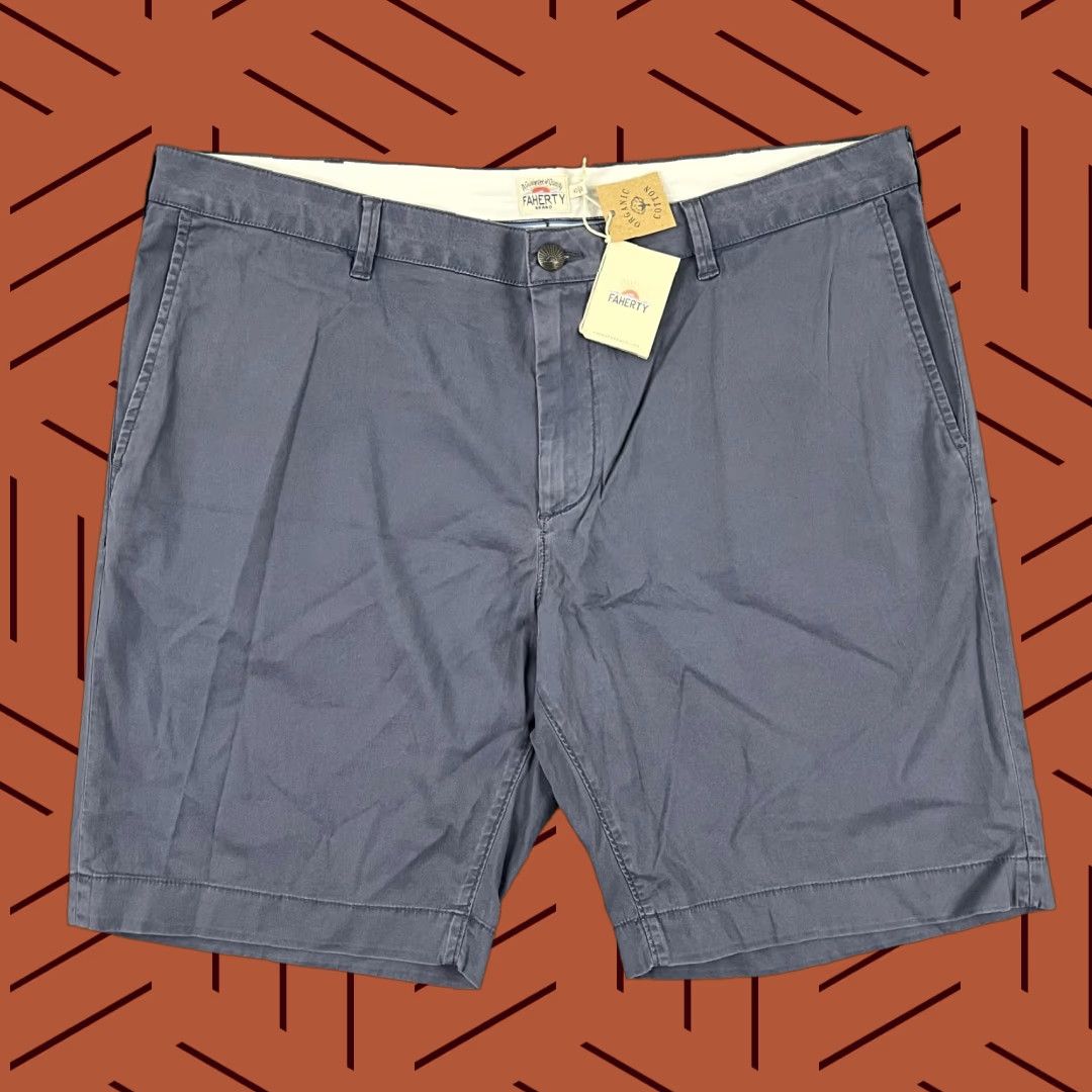 Faherty Faherty Chino Shorts Mens 40 / 9"Washed Blue Organic Cotton Casual Size US 40 / EU 56 - 1 Thumbnail