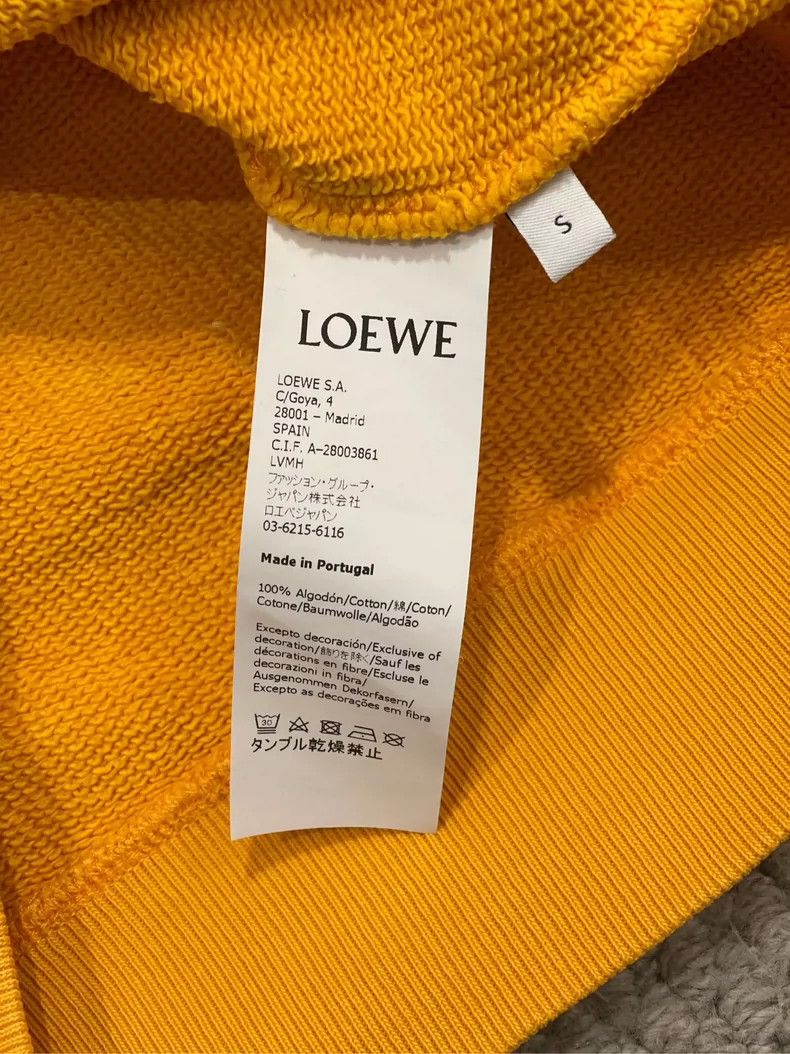 LOEWE Yellow classic Logo embroidered round neck sweater