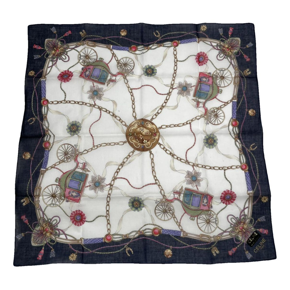 Celine Black Silk Scarf Size ONE SIZE - 1 Thumbnail