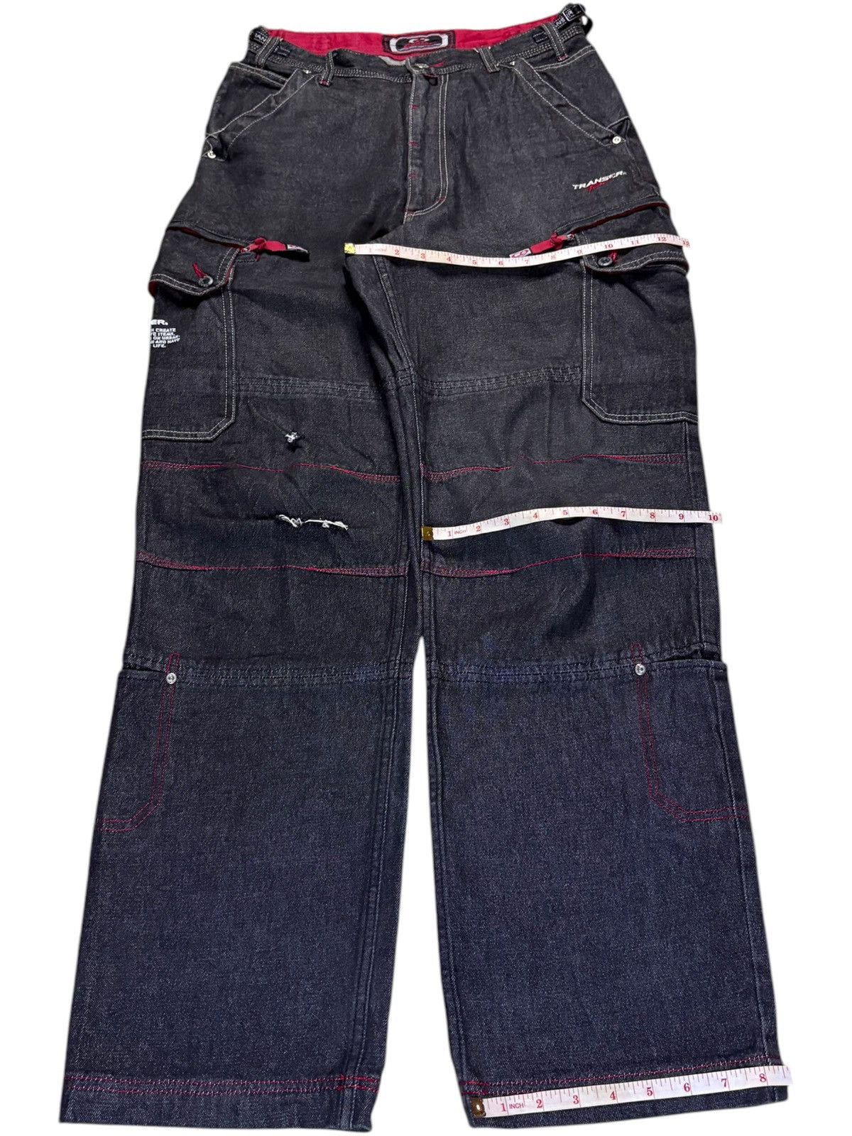Japanese Brand Vintage Japanese Brand Cargo Distressed Baggy Jeans Size US 29 - 16 Thumbnail