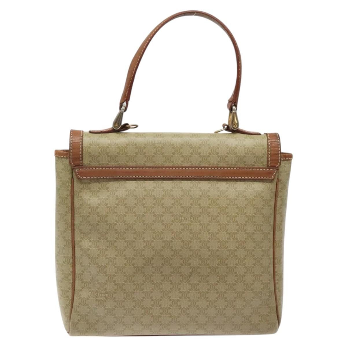 Celine CELINE Macadam Canvas Hand Bag Pvc Beige Gold Size ONE SIZE - 3 Thumbnail