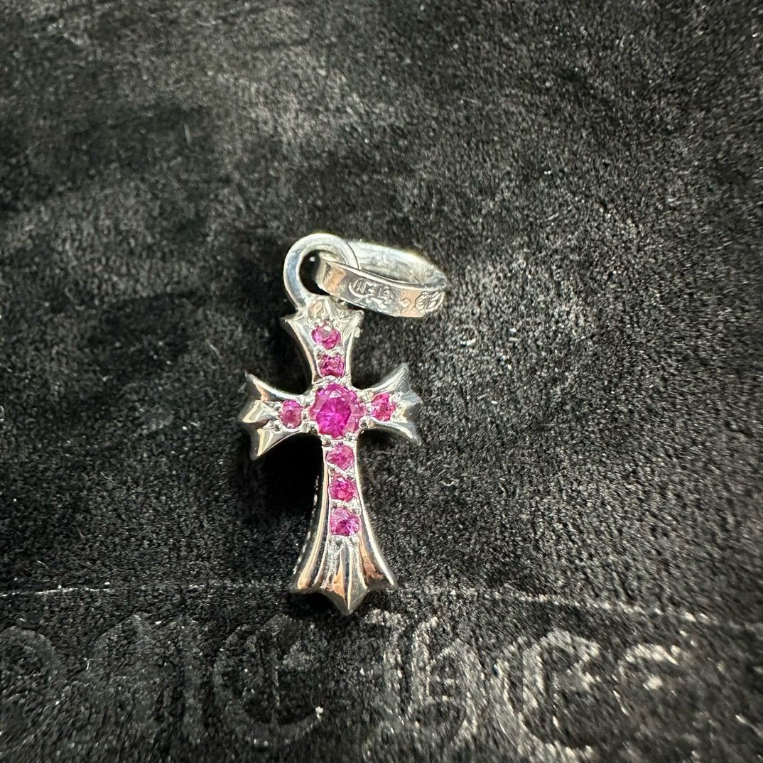 Chrome Hearts Chrome Hearts White Gold Babyfat with Pink Stone Size ONE SIZE - 2 Thumbnail