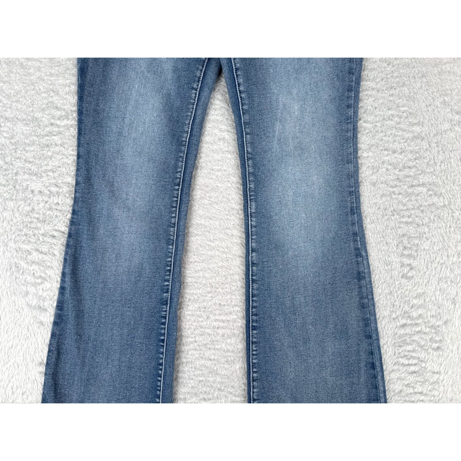 Shein Shein Jeans Womens 29 Blue Denim Flare Mid Rise Embroidered Cotton Blend 24x31 Size 29" - 3 Thumbnail