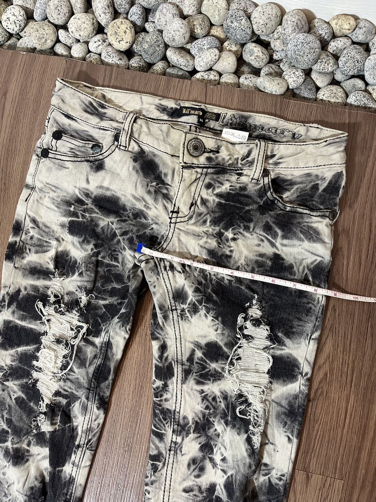 Punk and Yo Lil’ Marv Distressed Marble Wash Jeans Size US 31 - 18 Thumbnail