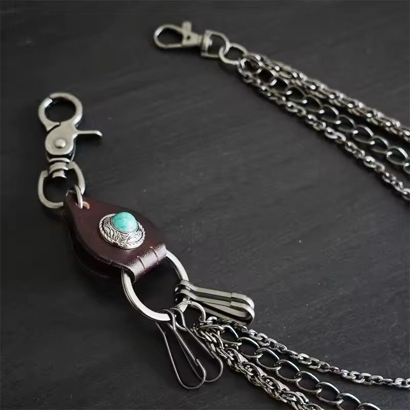 Jean × Vintage Punk Leather Jeans Chain Accessories Size ONE SIZE - 3 Thumbnail