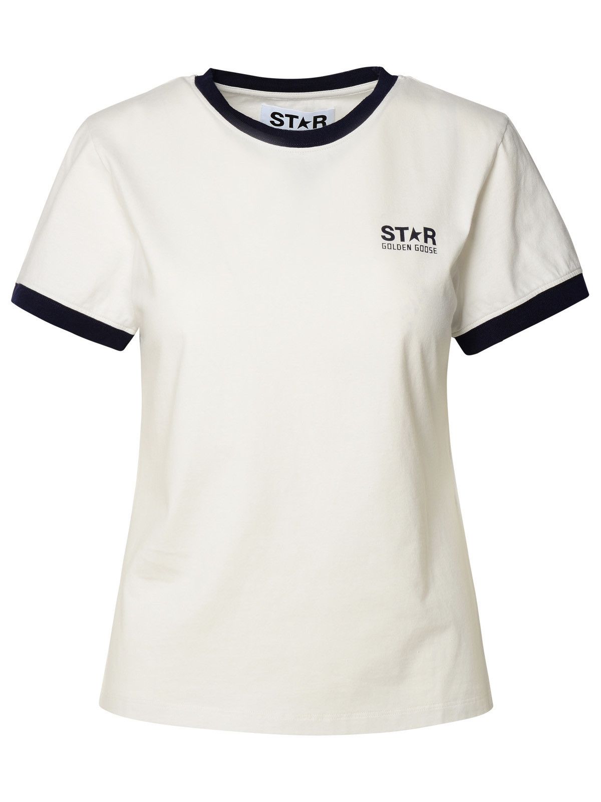 image of Golden Goose Ivory Cotton T-Shirt, Women's (Size Small)
