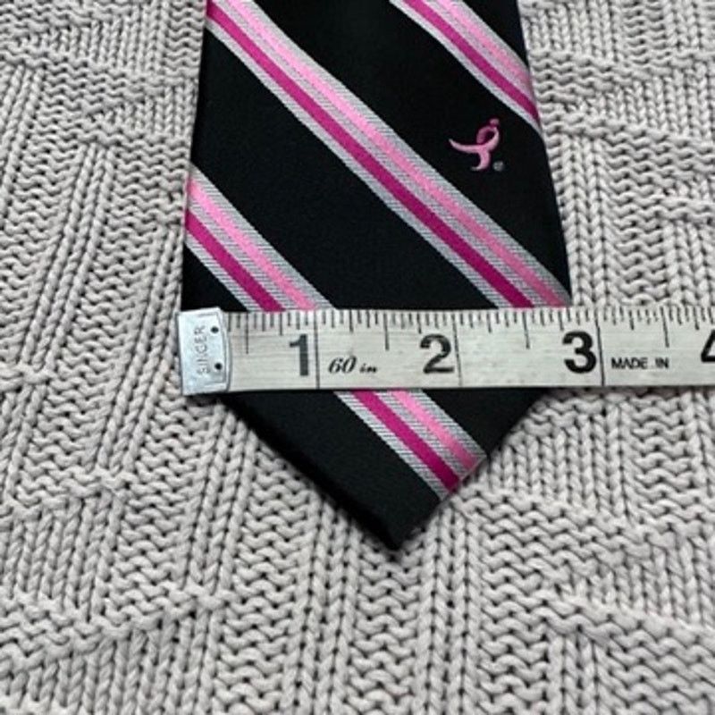 Other Susan G Komen pink black striped breast cancer awareness tie Size ONE SIZE - 5 Thumbnail