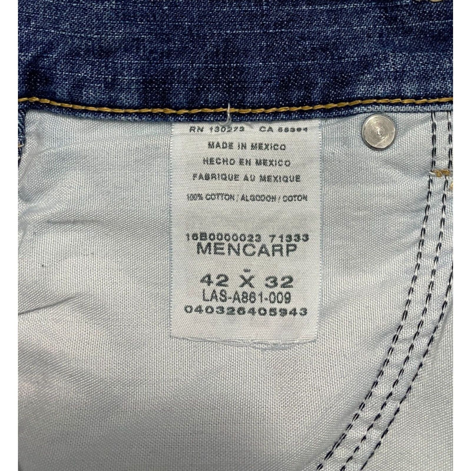 MILLY OLD MILL Jeans Mens Size 42×32 Blue Relaxed Straight Denim Cotton Size US 42 / EU 58 - 4 Thumbnail