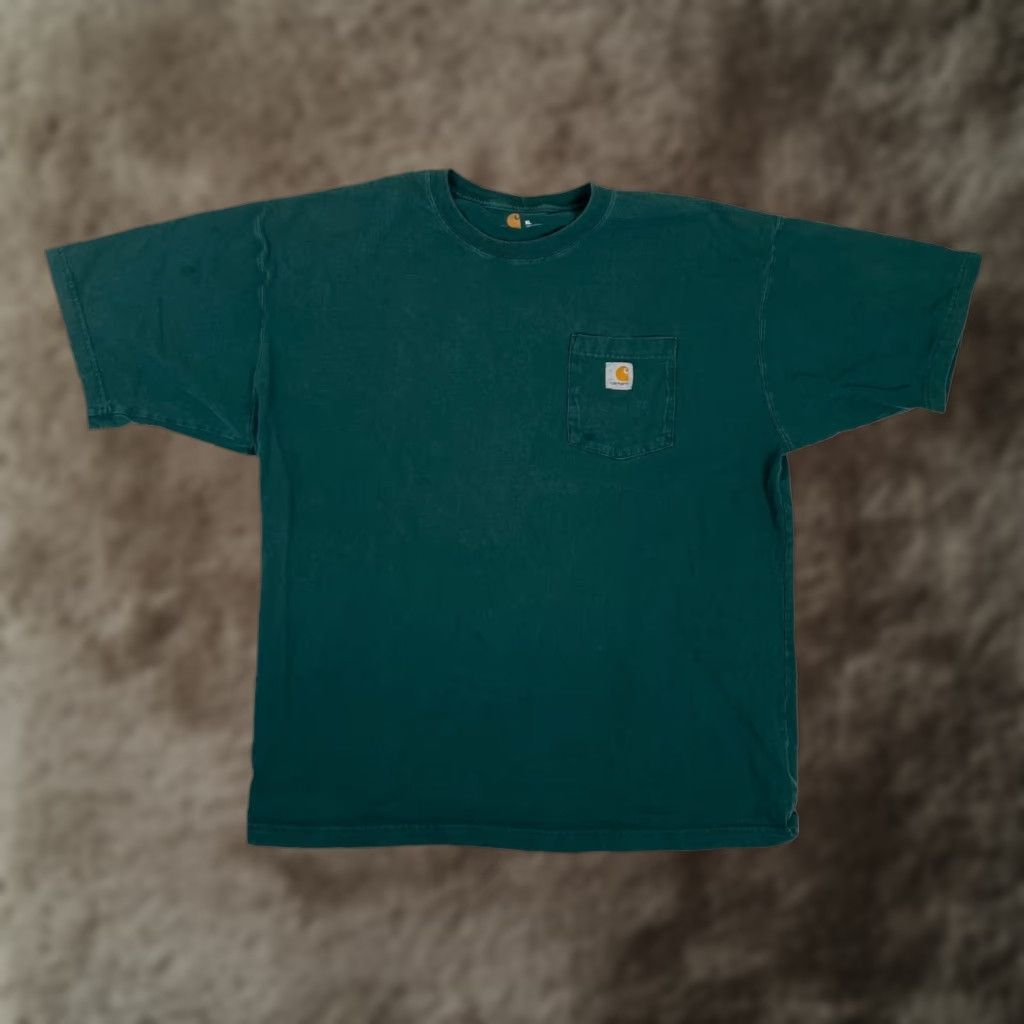 Carhartt Carhartt Men’s K87 T-Shirt Pocket Crew Neck Short Sleeve Green XL Grunge Sun Faded Distressed Vintage No Size US XL / EU 56 / 4 - 1 Thumbnail
