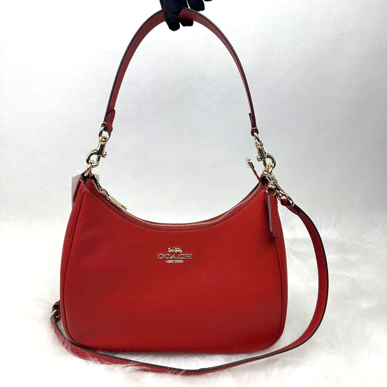 Coach Teri Hobo Crossbody/shoulder Bag Leather Bold Red Nwt, Women's