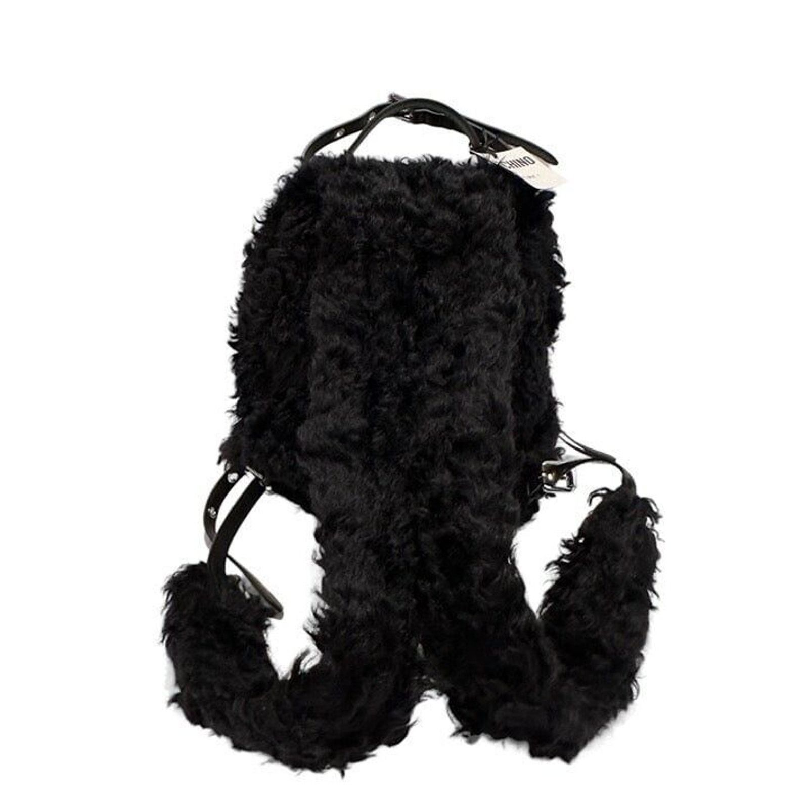 Moschino Moschino Black Fur Backpack Size ONE SIZE - 3 Thumbnail
