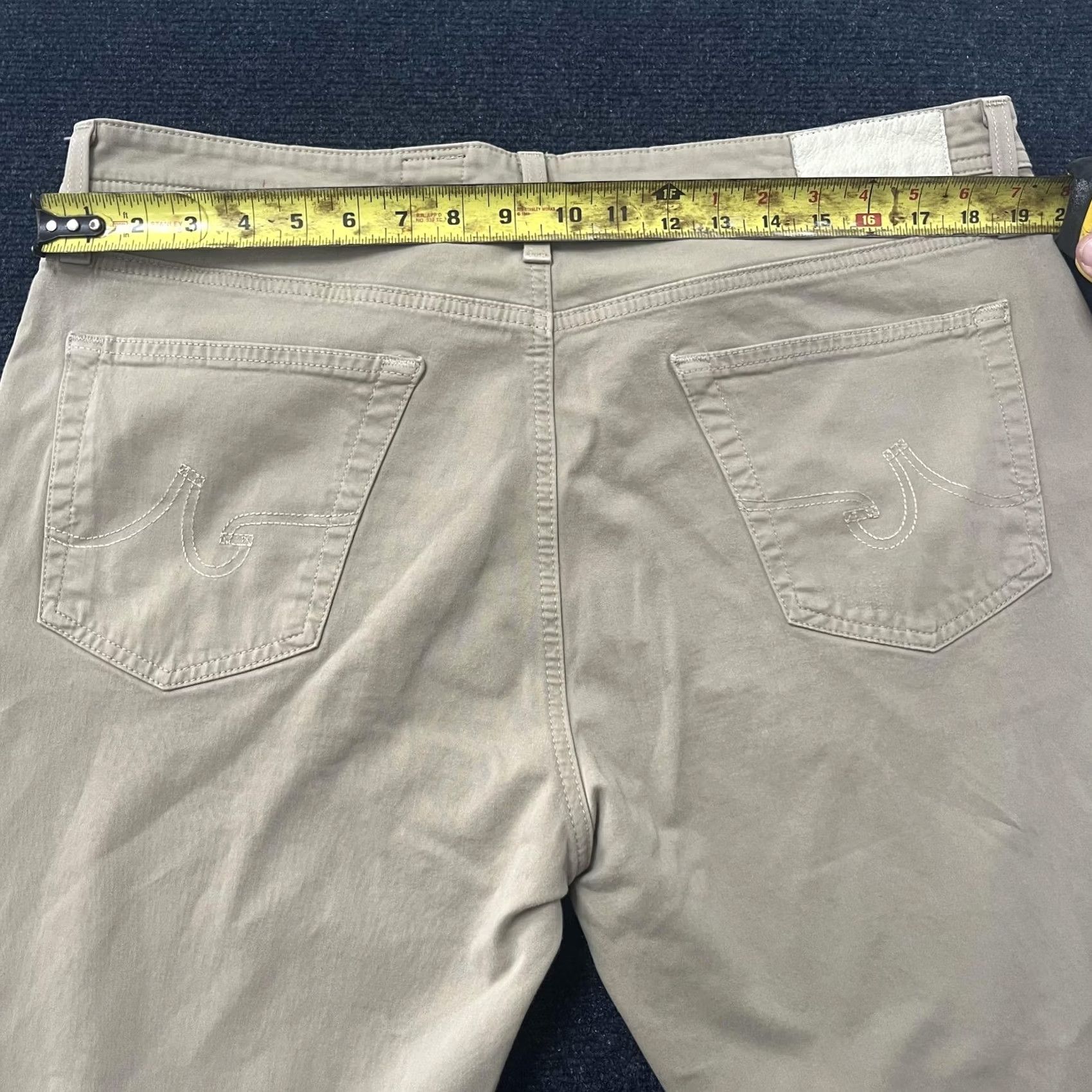 Vintage AG Adriano Goldschmied Mens Large Beige Khaki Pants Vintage Size US 36 / EU 52 - 3 Thumbnail