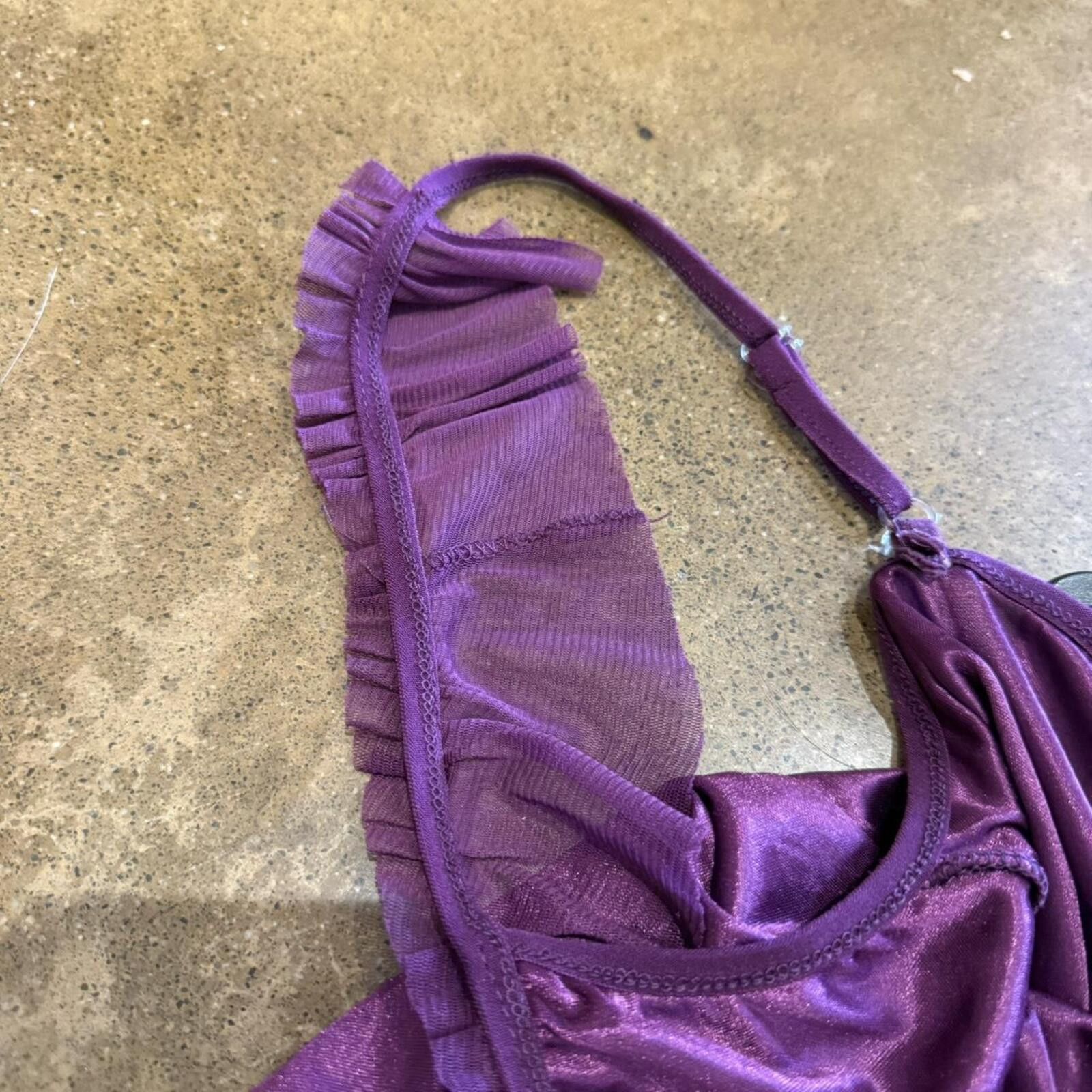 Other Purple Ruffle Babydoll Off the Shoulder Slip Dress Size M / US 6-8 / IT 42-44 - 4 Thumbnail