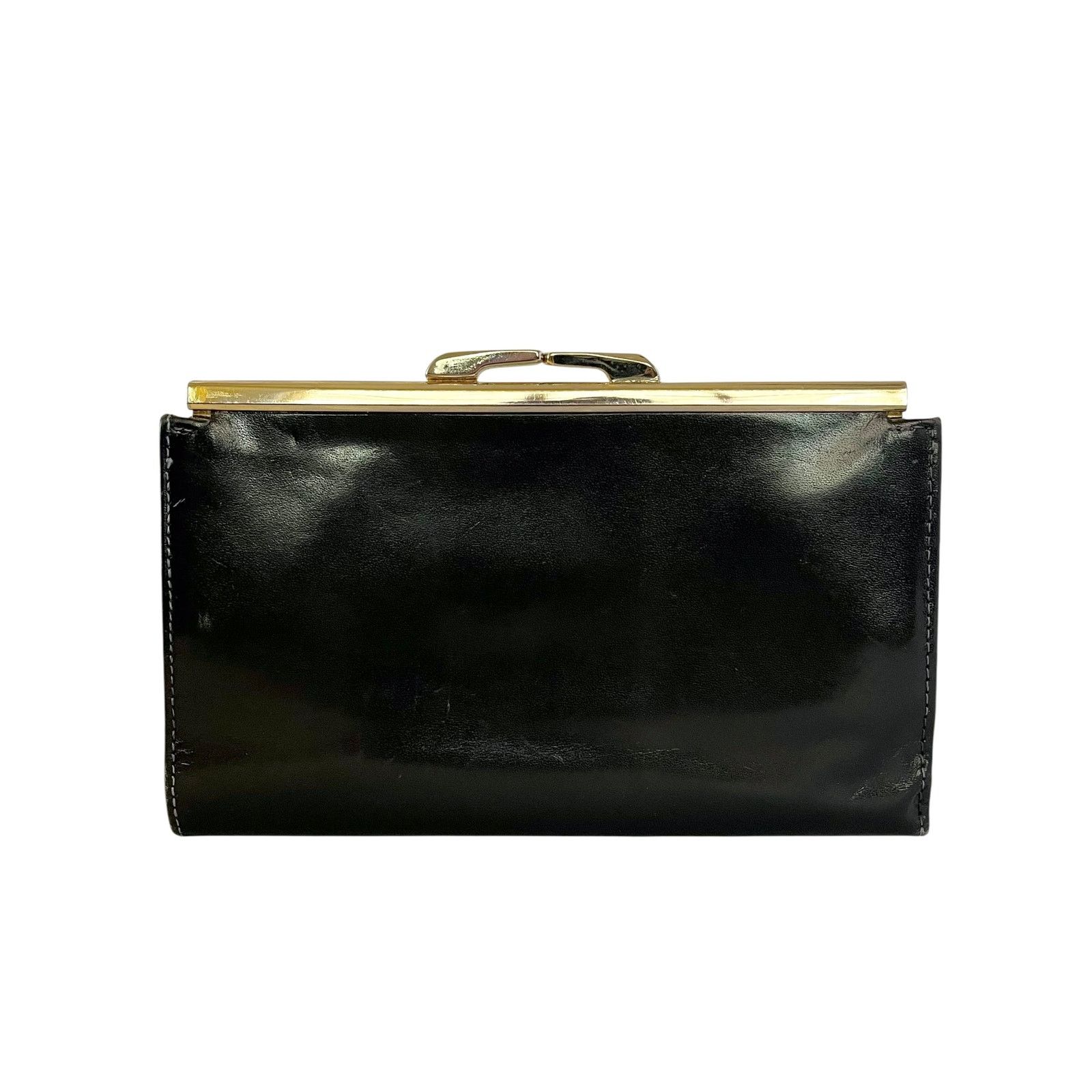 Bosca × Vintage Vintage Bosca Black Full Grain Leather Frame Clutch Wallet Size ONE SIZE - 2 Thumbnail