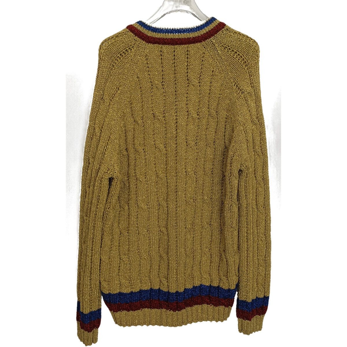 Gucci Gucci Striped Lurex V-neck Long Sleeve Knit Sweater K26WX Size M / US 6-8 / IT 42-44 - 2 Thumbnail