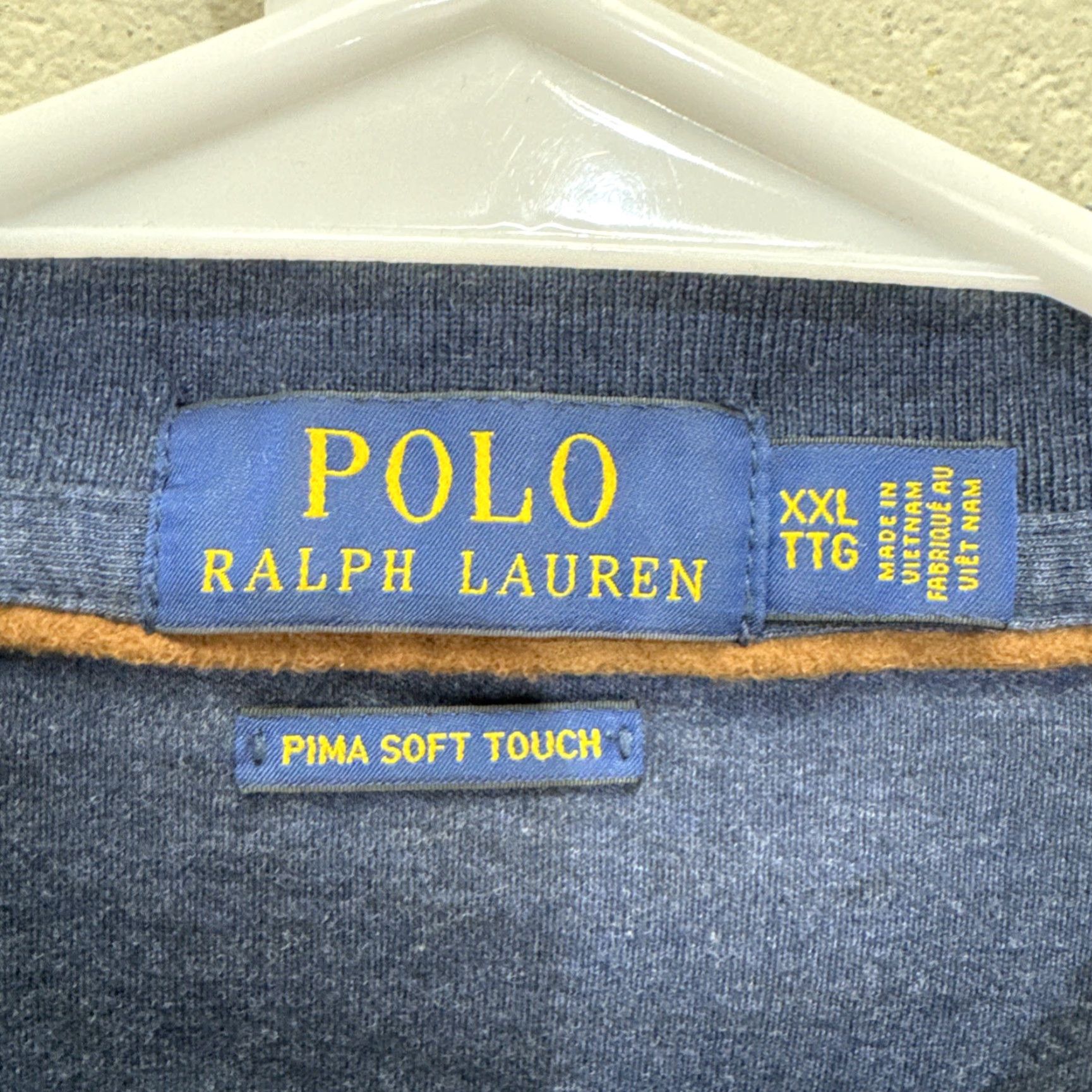 Ralph Lauren Ralph Lauren Polo Shirt Adult 2XL Blue Pima Soft Touch Long Sleeve Embroidered Pony Logo Mens Size US XXL / EU 58 / 5 - 2 Thumbnail