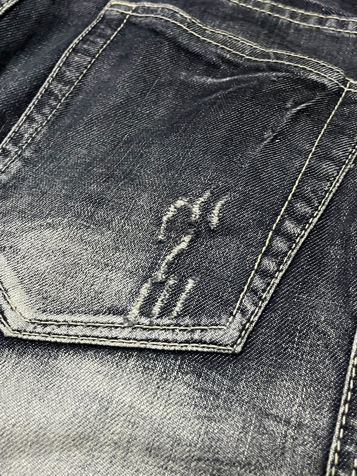 Tete Homme × Tornado Mart Michel Klein Japan Panel Spiral Flared Denim Jeans Size US 30 / EU 46 - 21 Thumbnail