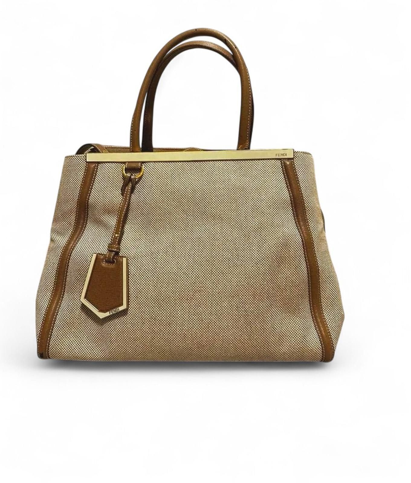 Fendi Fendi - Beige and Brown Structured Canvas Tote Bag Size ONE SIZE - 2 Thumbnail